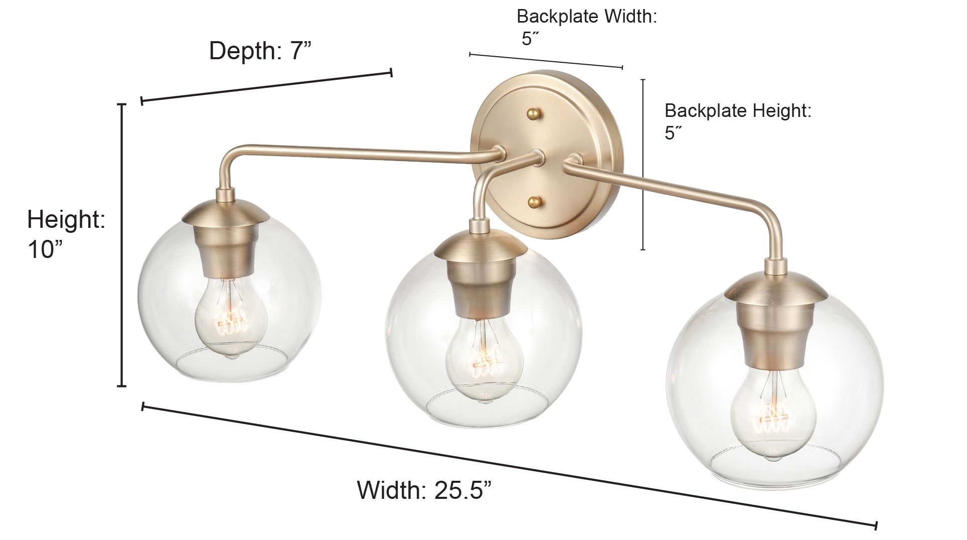 Image 3 Millennium Solmer 3-Light 25.5" Brushed Nickel Vanity Light with Shade more views