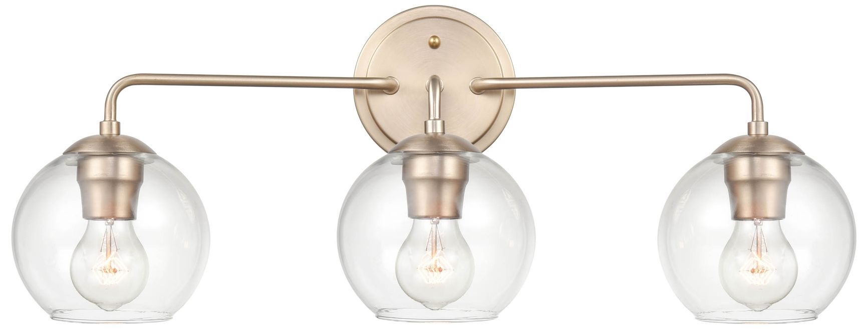 Millennium Solmer 3-Light 25.5" Modern Gold Vanity Light with Glass Shade