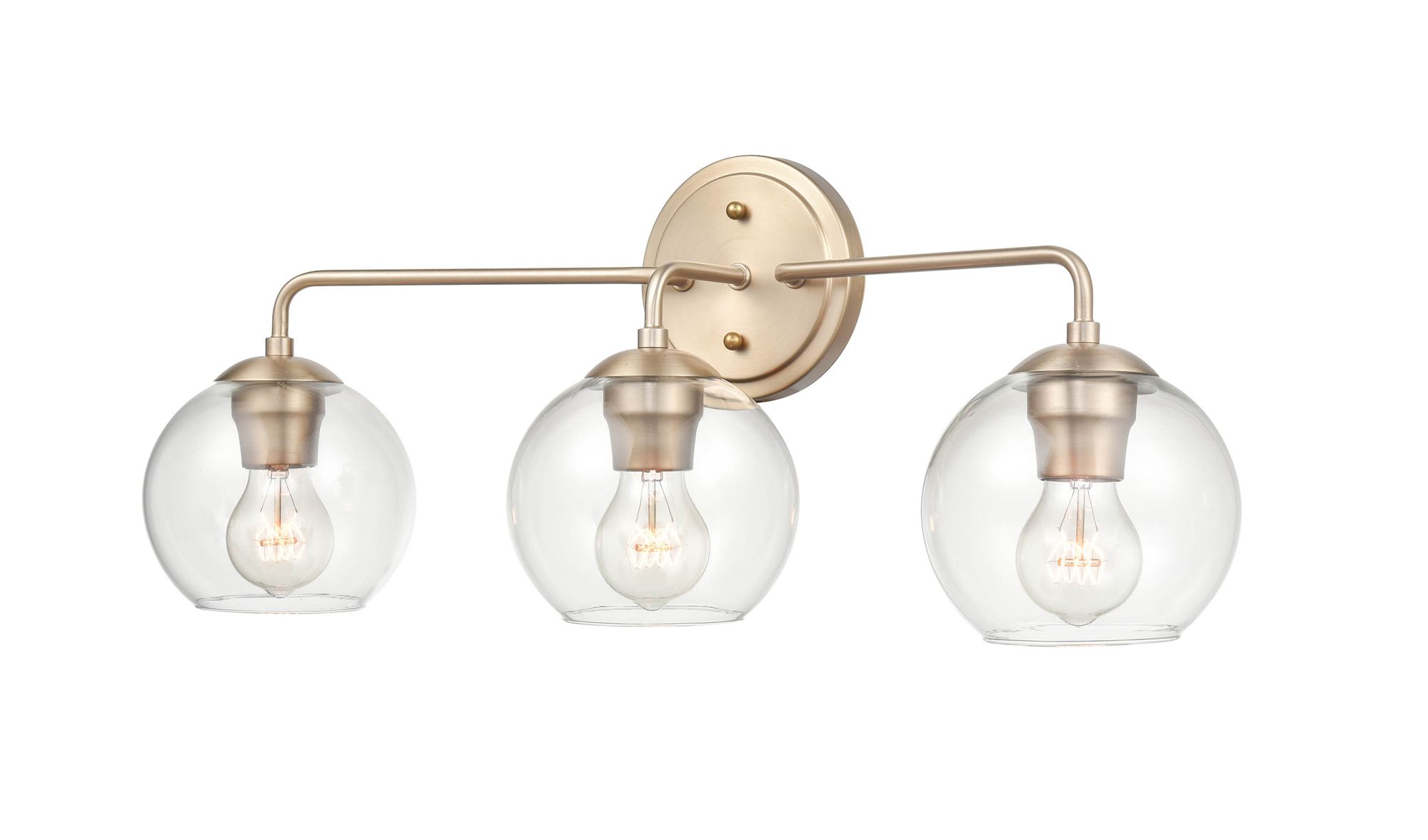 Image 2 Millennium Solmer 3-Light 25.5" Modern Gold Vanity Light with Glass Shade more views