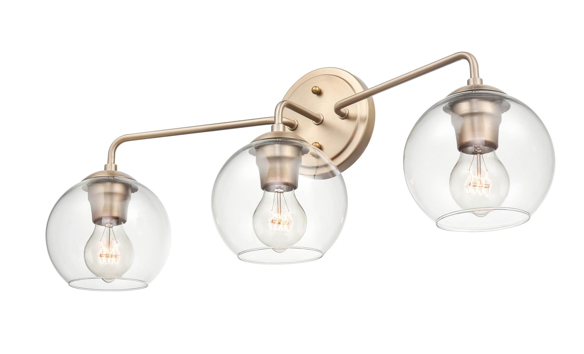 Image 3 Millennium Solmer 3-Light 25.5" Modern Gold Vanity Light with Glass Shade more views