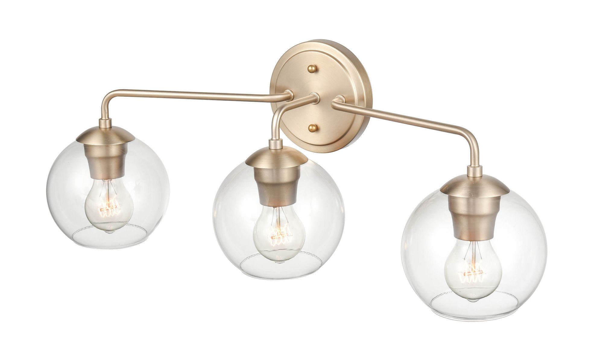 Image 4 Millennium Solmer 3-Light 25.5" Modern Gold Vanity Light with Glass Shade more views