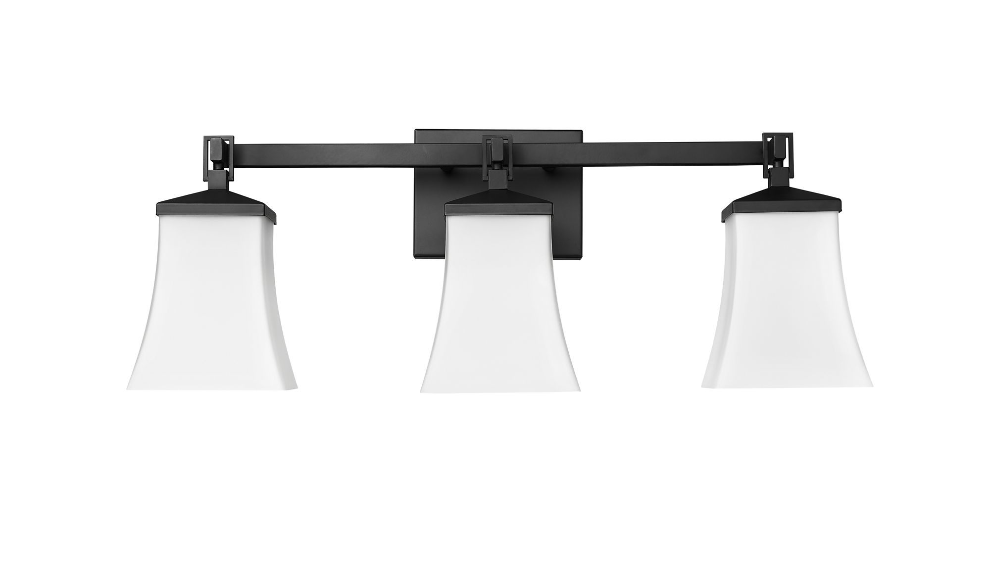 Thumbnail3 of Millennium Sonorra 3-Light 24" Matte Black Vanity Light with Glass Shade more views