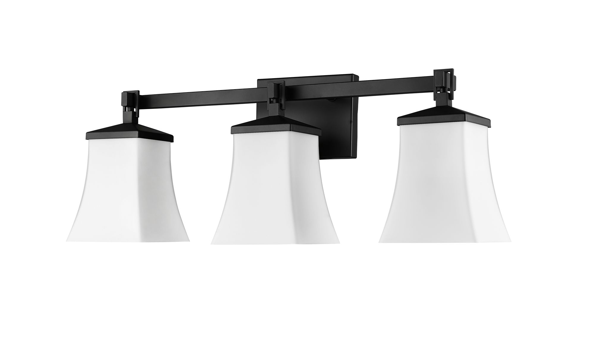 Thumbnail4 of Millennium Sonorra 3-Light 24" Matte Black Vanity Light with Glass Shade more views