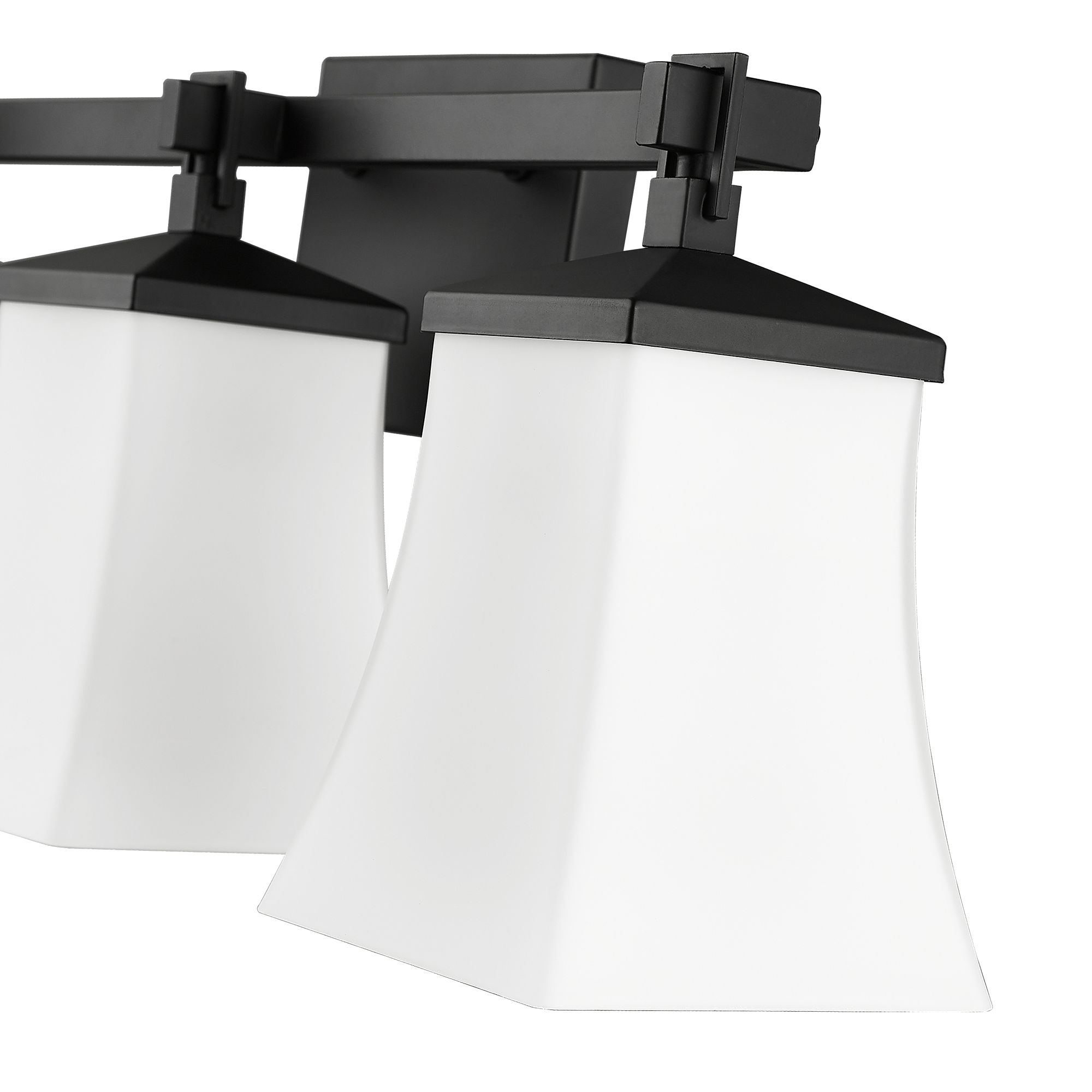 Millennium Sonorra 3-Light 24" Matte Black Vanity Light with Glass Shade