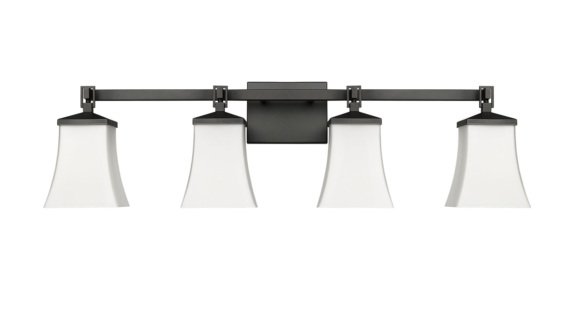 Image 2 Millennium Sonorra 4-Light 33.25" Matte Black Vanity Light with Glass Shade more views