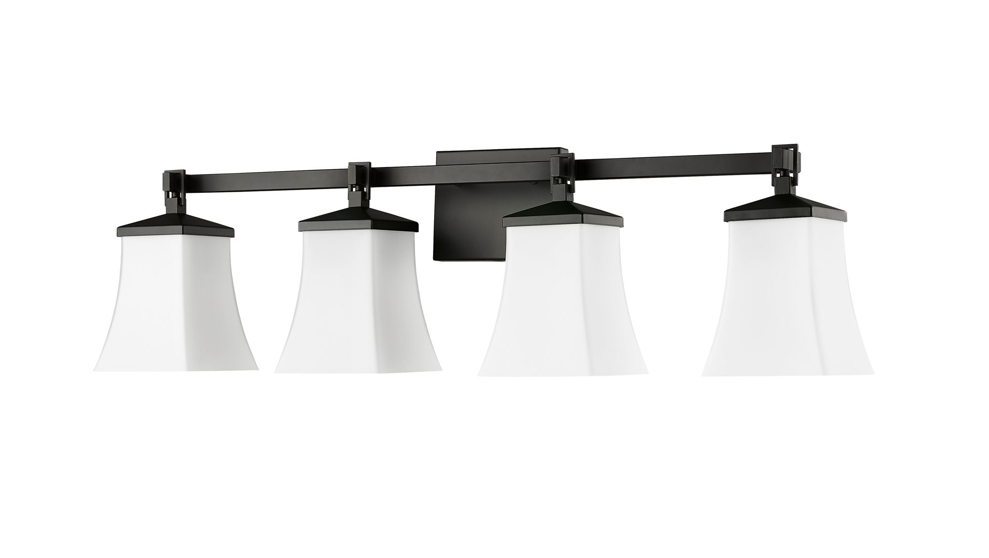Image 3 Millennium Sonorra 4-Light 33.25" Matte Black Vanity Light with Glass Shade more views