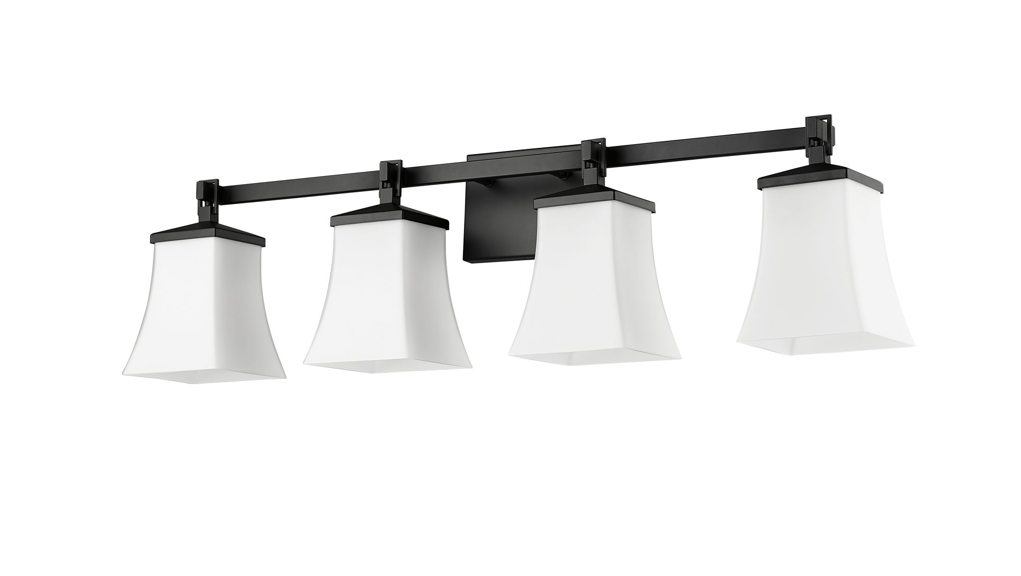 Image 4 Millennium Sonorra 4-Light 33.25" Matte Black Vanity Light with Glass Shade more views