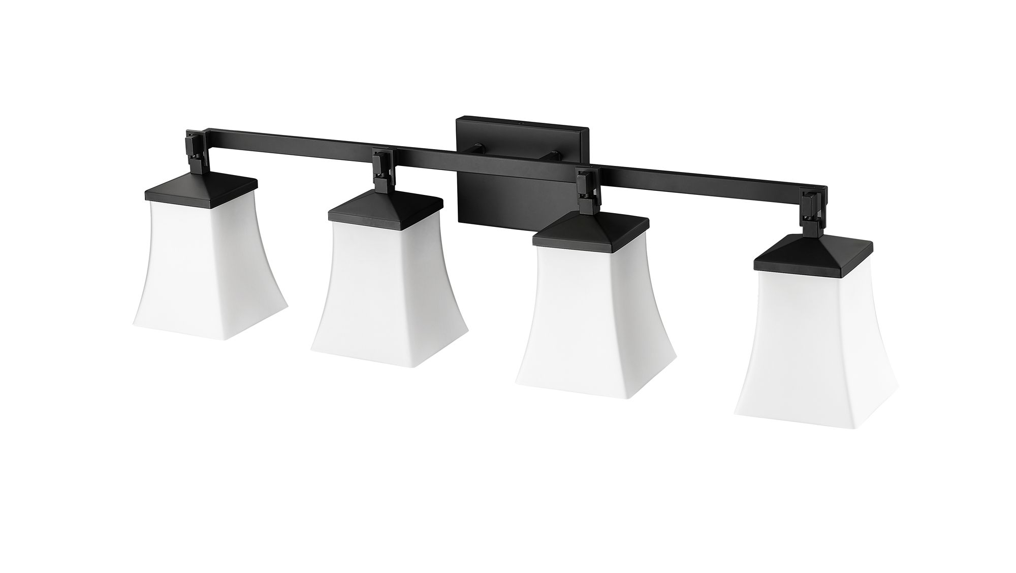 Image 5 Millennium Sonorra 4-Light 33.25" Matte Black Vanity Light with Glass Shade more views