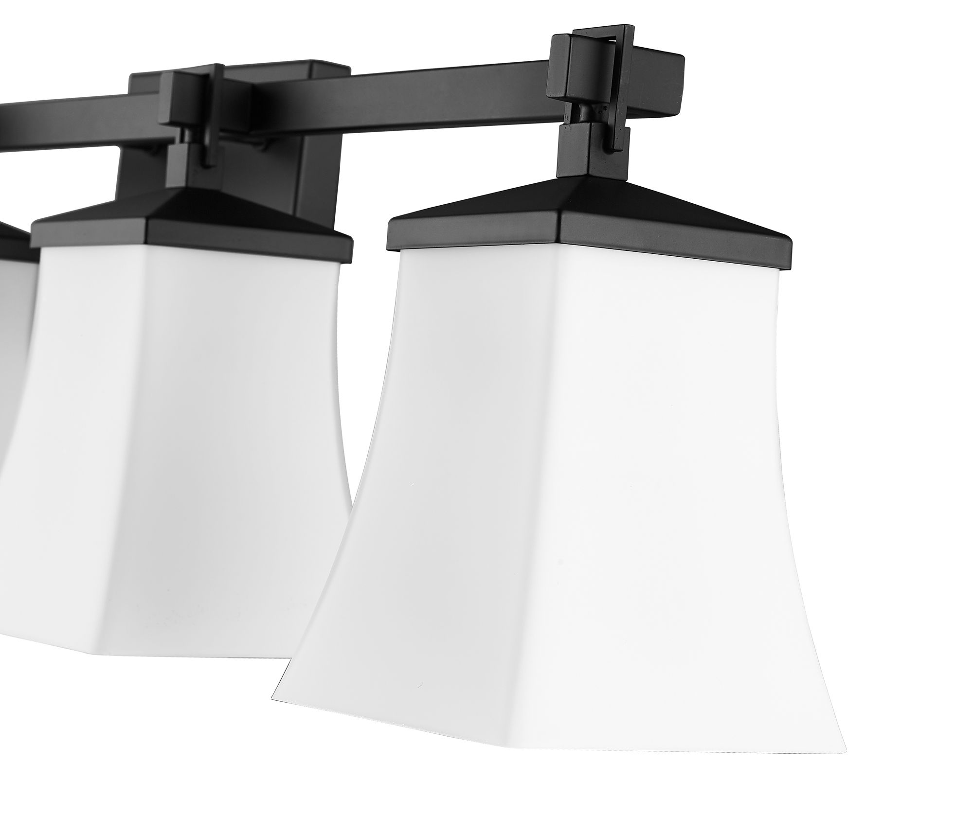 Image 6 Millennium Sonorra 4-Light 33.25" Matte Black Vanity Light with Glass Shade more views
