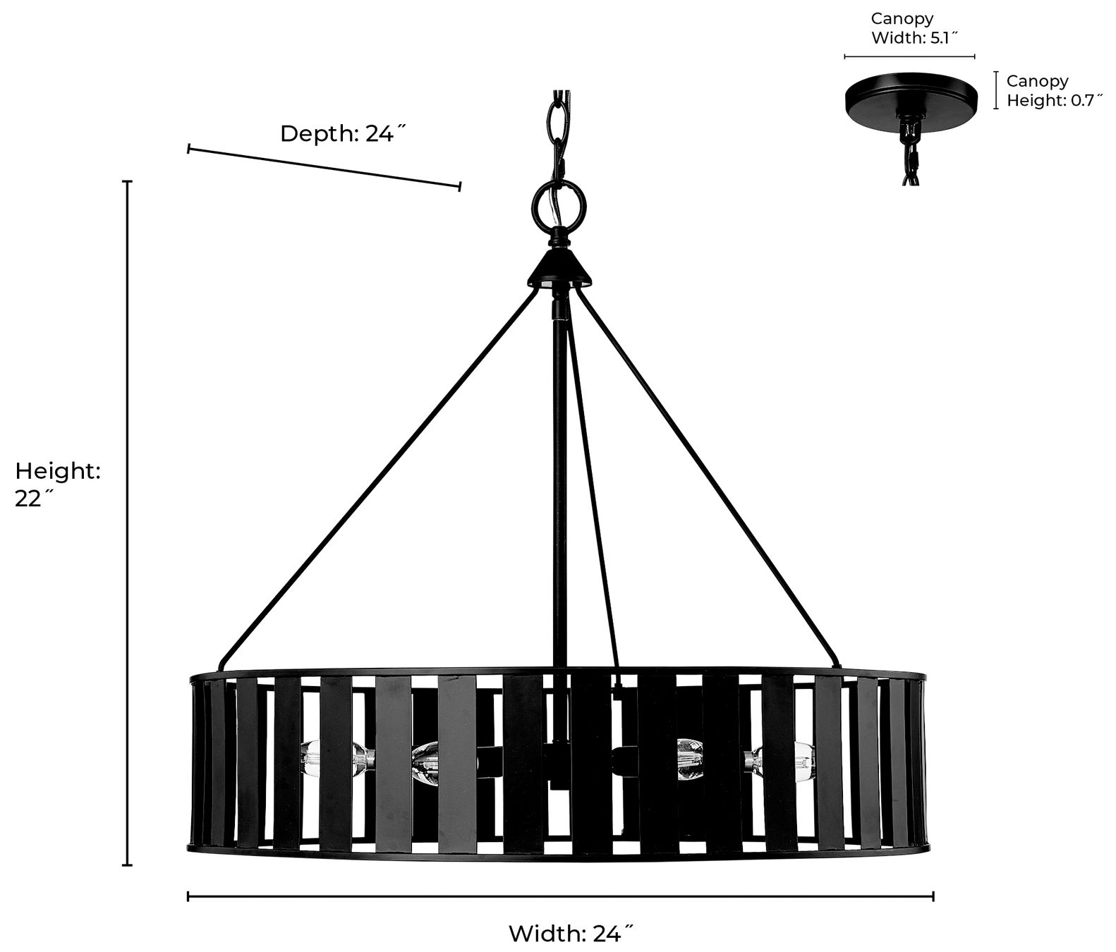 Millennium Stella Chandelier Ceiling Light Matte Black