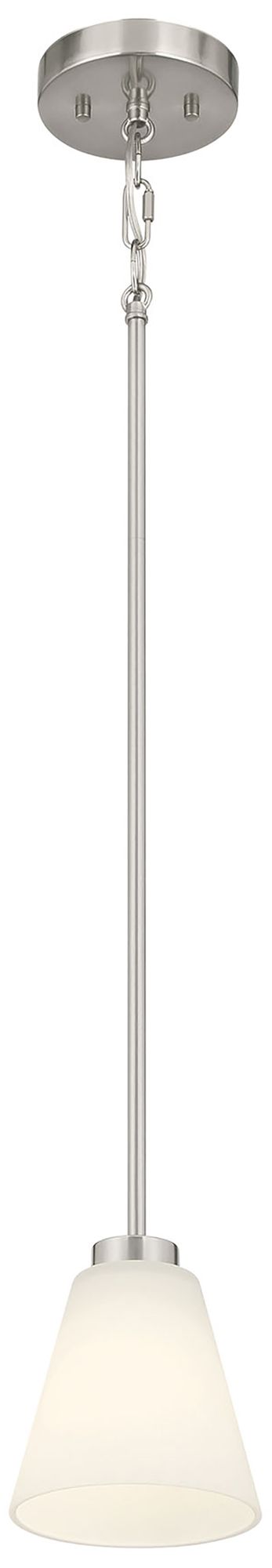 Millennium Strayhan 1-Light 5.75" Brushed Nickel Mini Pendant with Shade