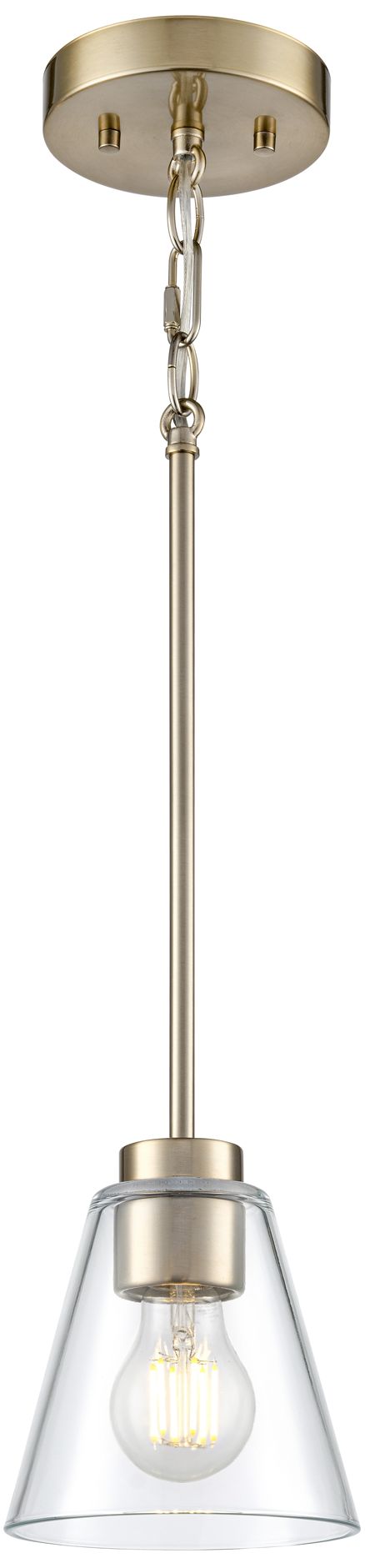 Millennium Strayhan 1-Light 5.75" Modern Gold Pendant with Glass Shade