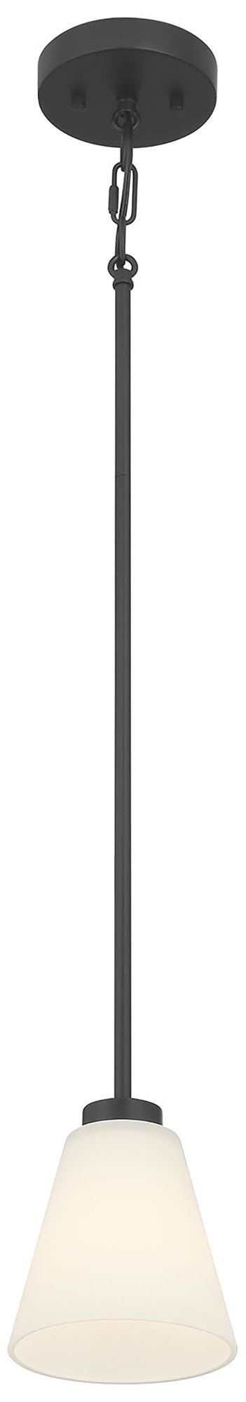 Millennium Strayhan 1-Light 5.75" Matte Black Mini Pendant with Glass Shade