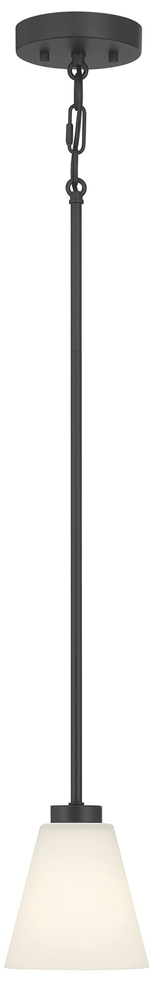Image 3 Millennium Strayhan 1-Light 5.75" Matte Black Mini Pendant with Glass Shade more views