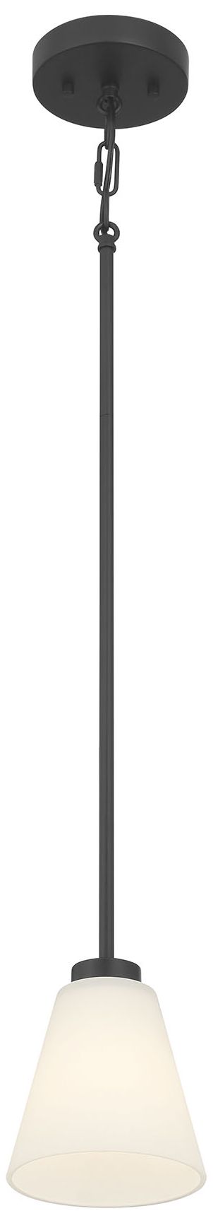 Image 4 Millennium Strayhan 1-Light 5.75" Matte Black Mini Pendant with Glass Shade more views