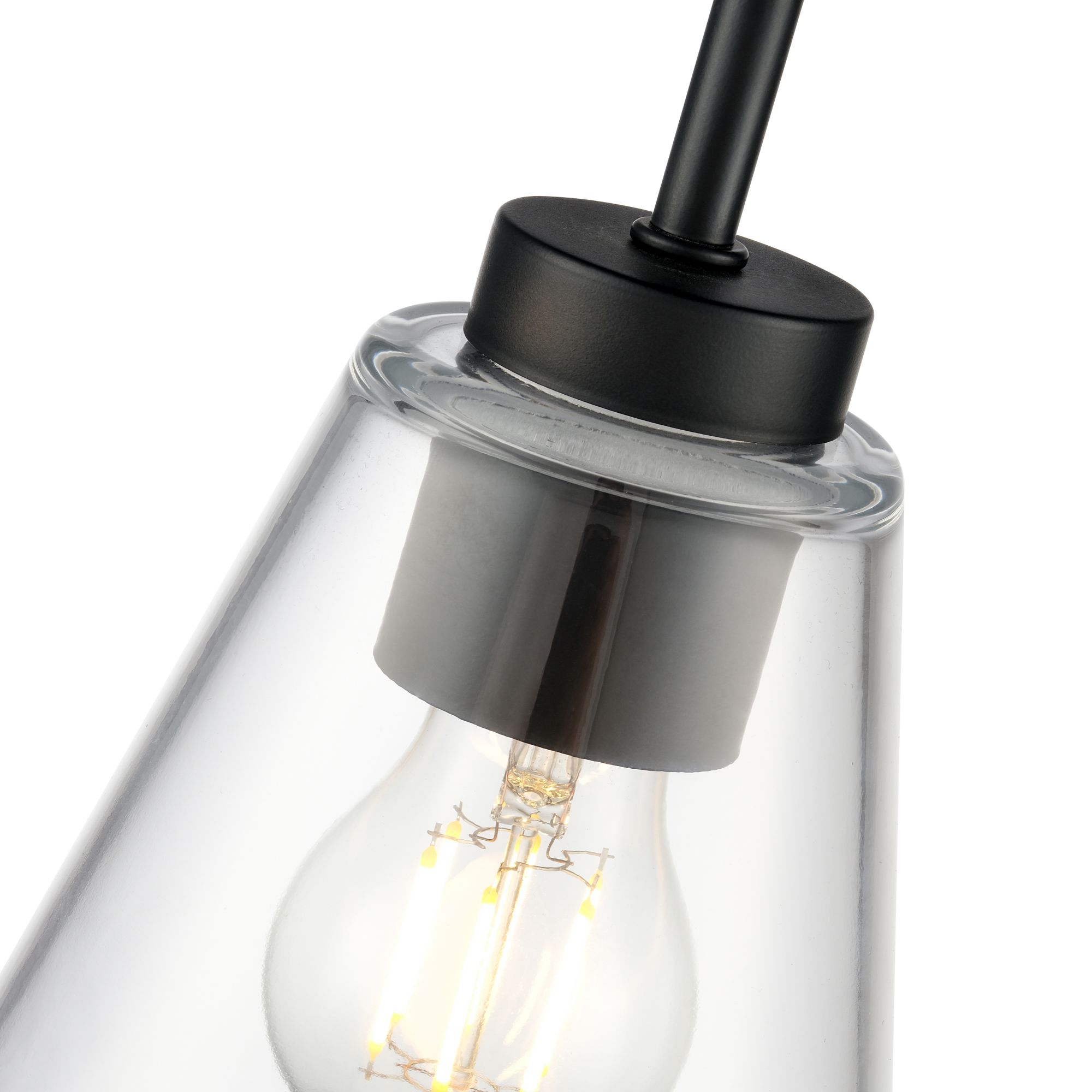 Image 5 Millennium Strayhan 1-Light 5.75" Matte Black Pendant with Glass Shade more views