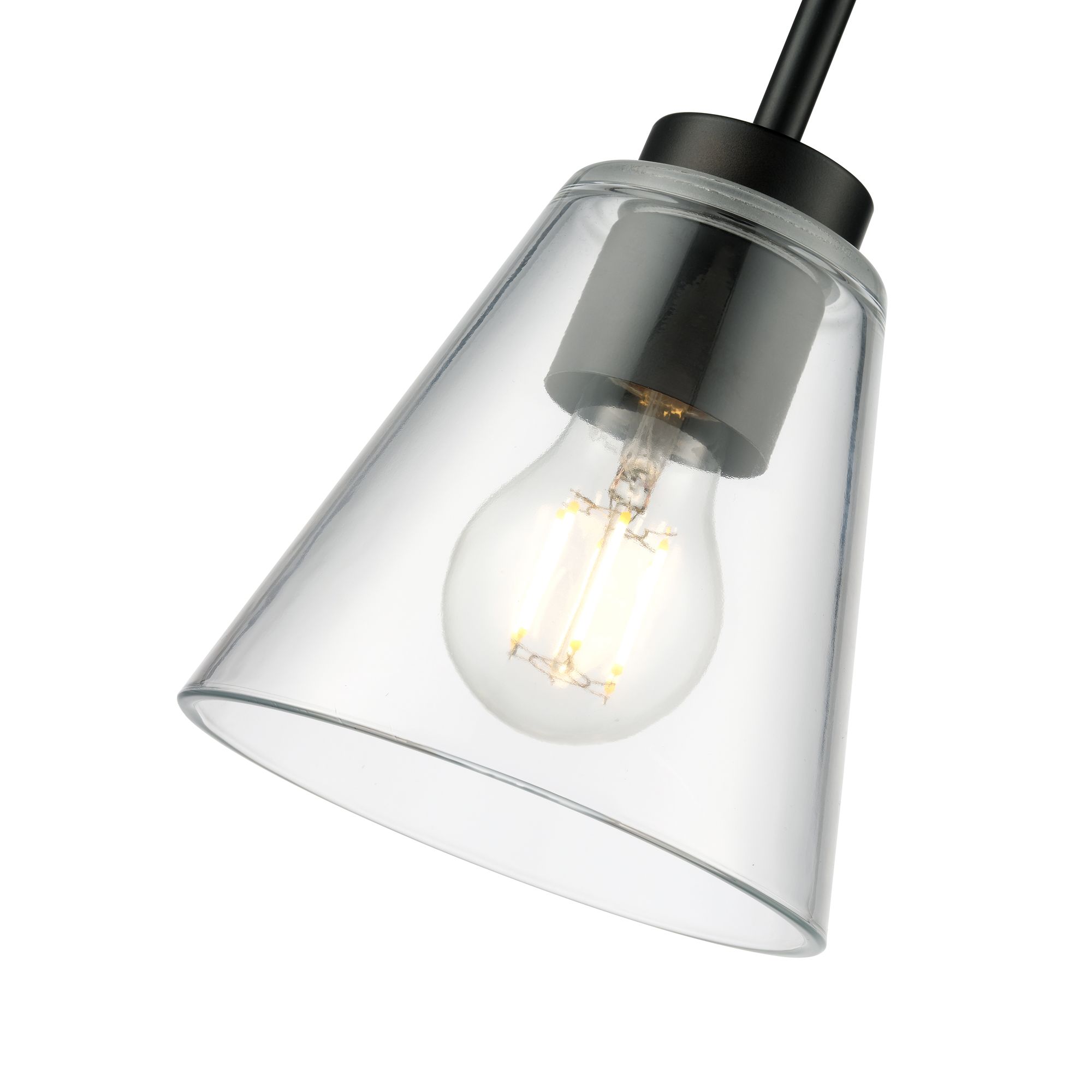 Image 6 Millennium Strayhan 1-Light 5.75" Matte Black Pendant with Glass Shade more views