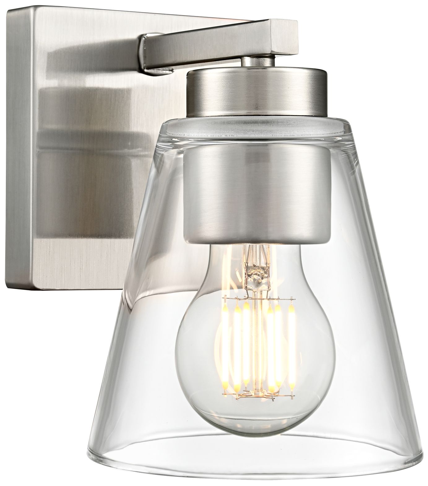 Millennium Strayhan 1-Light 5" Brushed Nickel Wall Sconce with Glass Shade