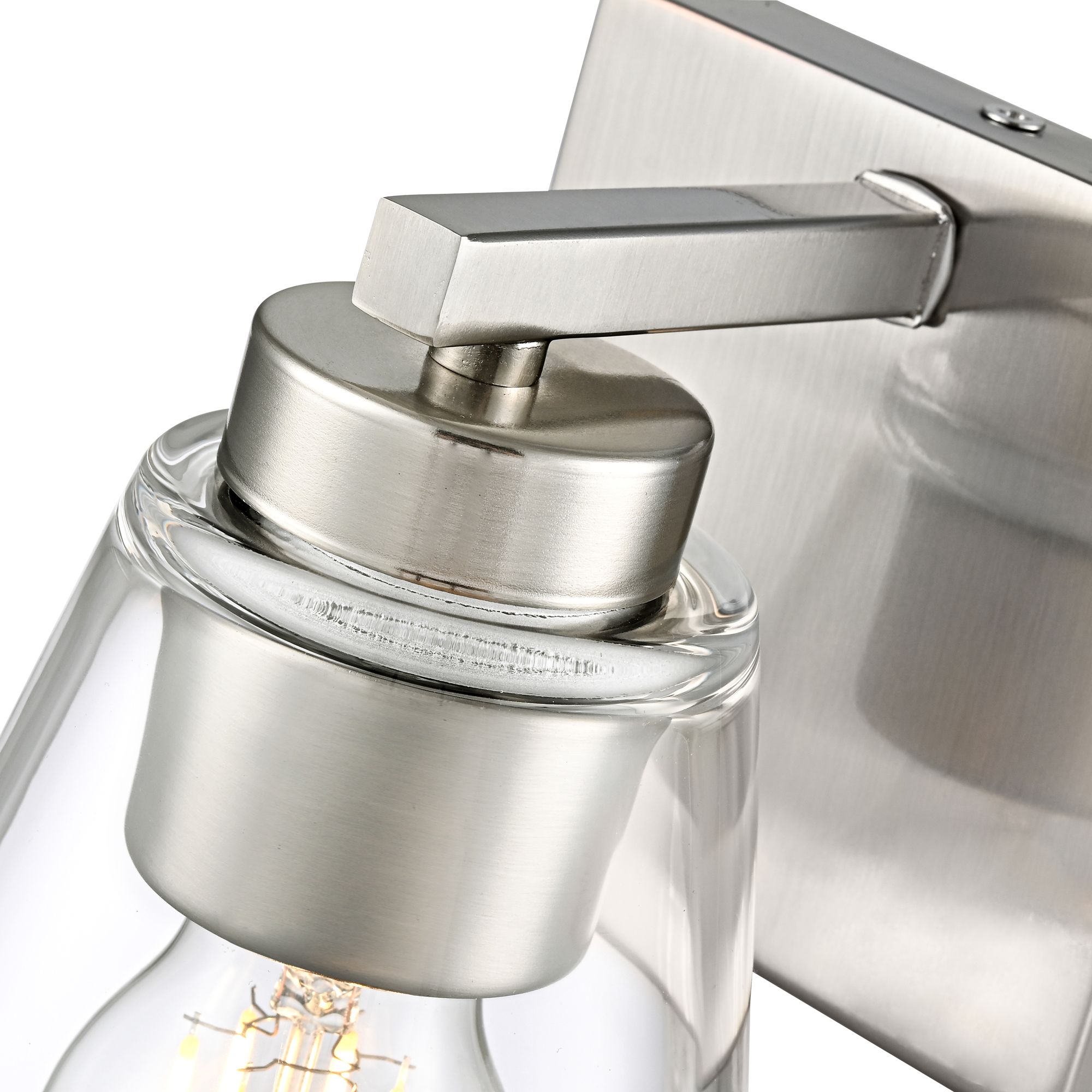 Image 5 Millennium Strayhan 1-Light 5" Brushed Nickel Wall Sconce with Glass Shade more views