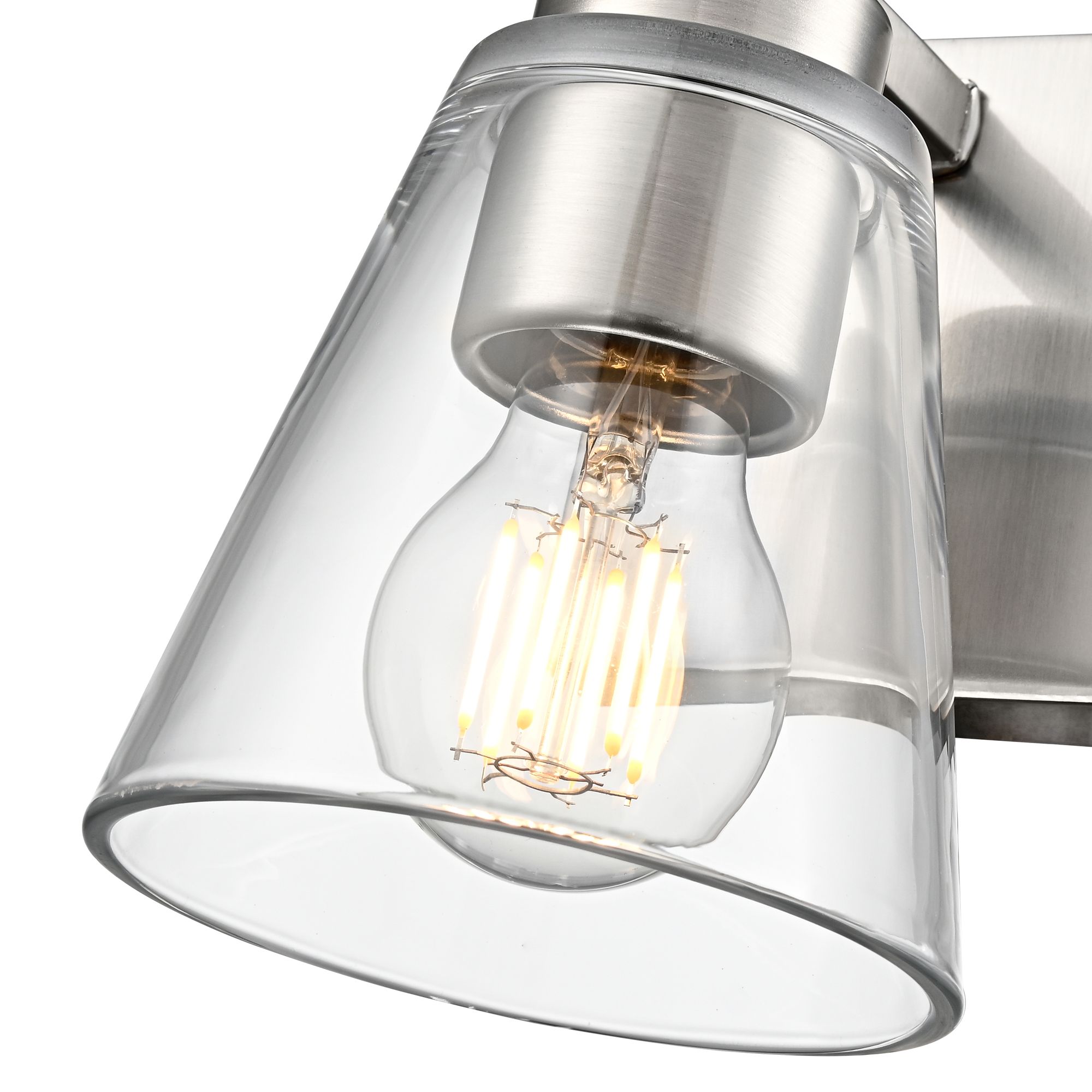 Image 6 Millennium Strayhan 1-Light 5" Brushed Nickel Wall Sconce with Glass Shade more views
