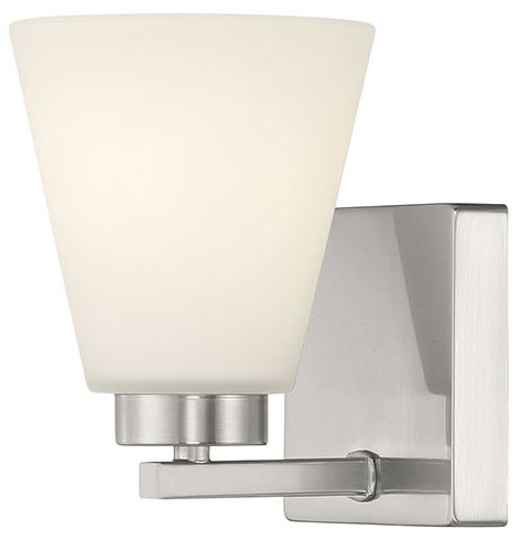 Image 3 Millennium Strayhan 1-Light 5" Brushed Nickel Wall Sconce with Glass Shade more views