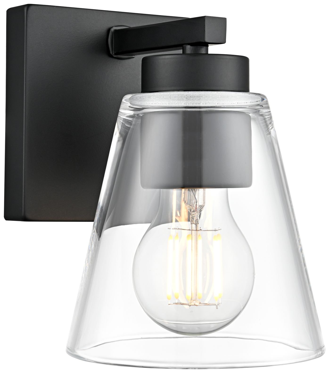 Millennium Strayhan 1-Light 5" Matte Black Wall Sconce with Glass Shade