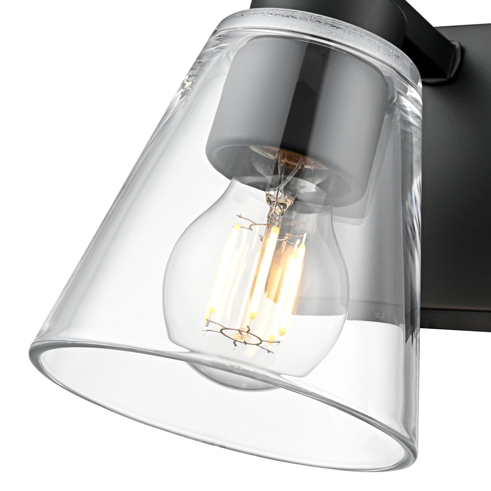 Image 6 Millennium Strayhan 1-Light 5" Matte Black Wall Sconce with Glass Shade more views