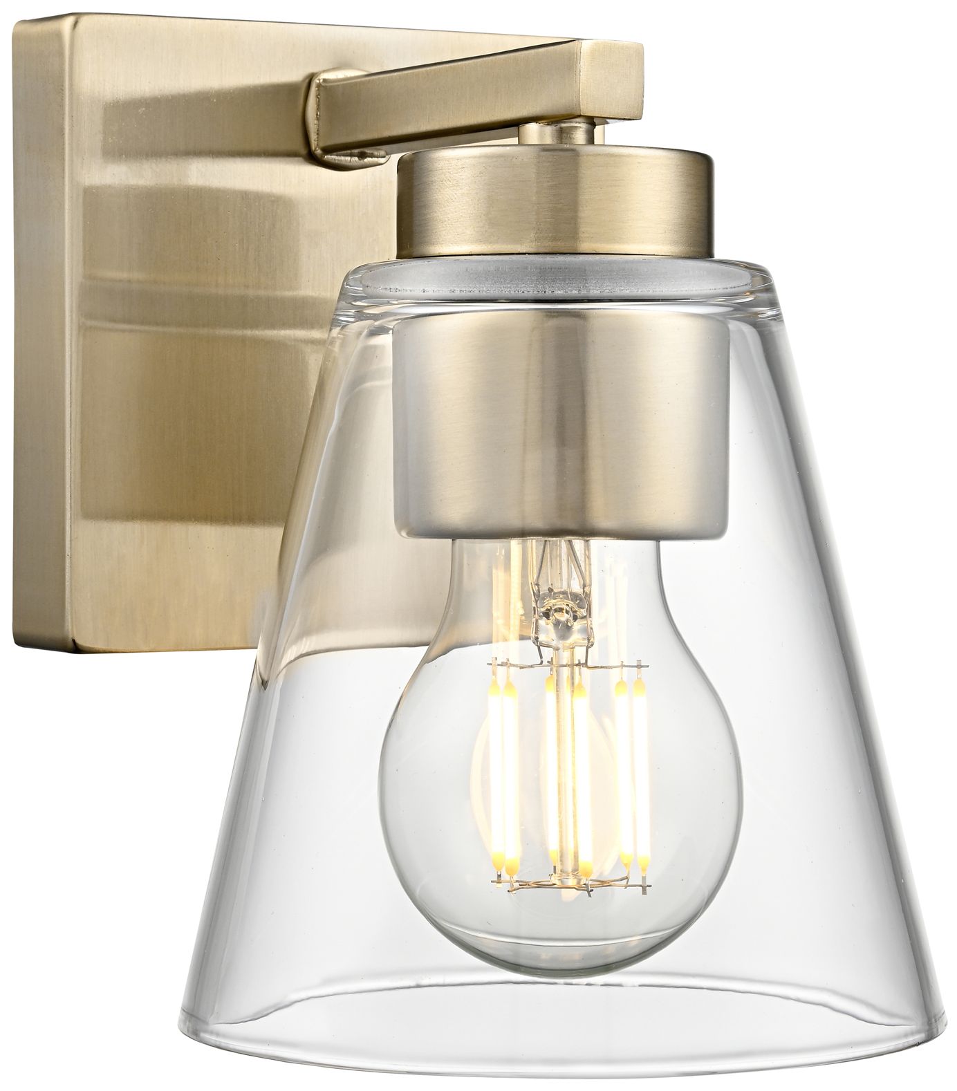 Millennium Strayhan 1-Light 5" Modern Gold Wall Sconce with Glass Shade