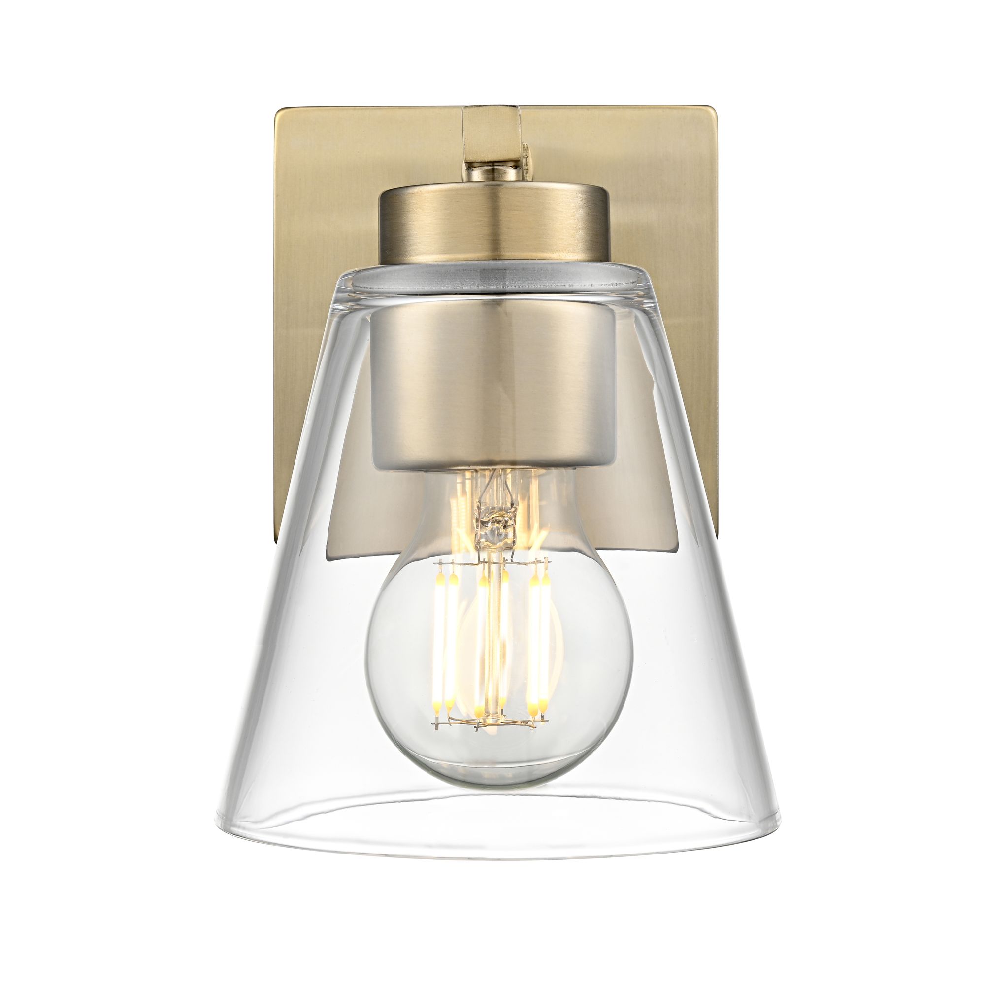 Image 3 Millennium Strayhan 1-Light 5" Modern Gold Wall Sconce with Glass Shade more views