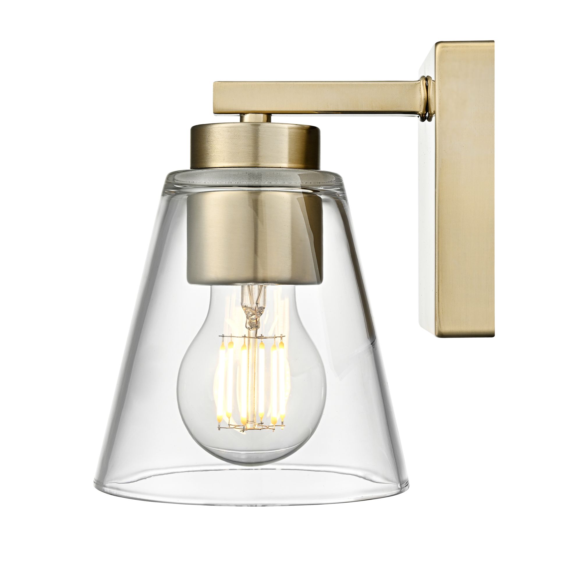 Image 4 Millennium Strayhan 1-Light 5" Modern Gold Wall Sconce with Glass Shade more views