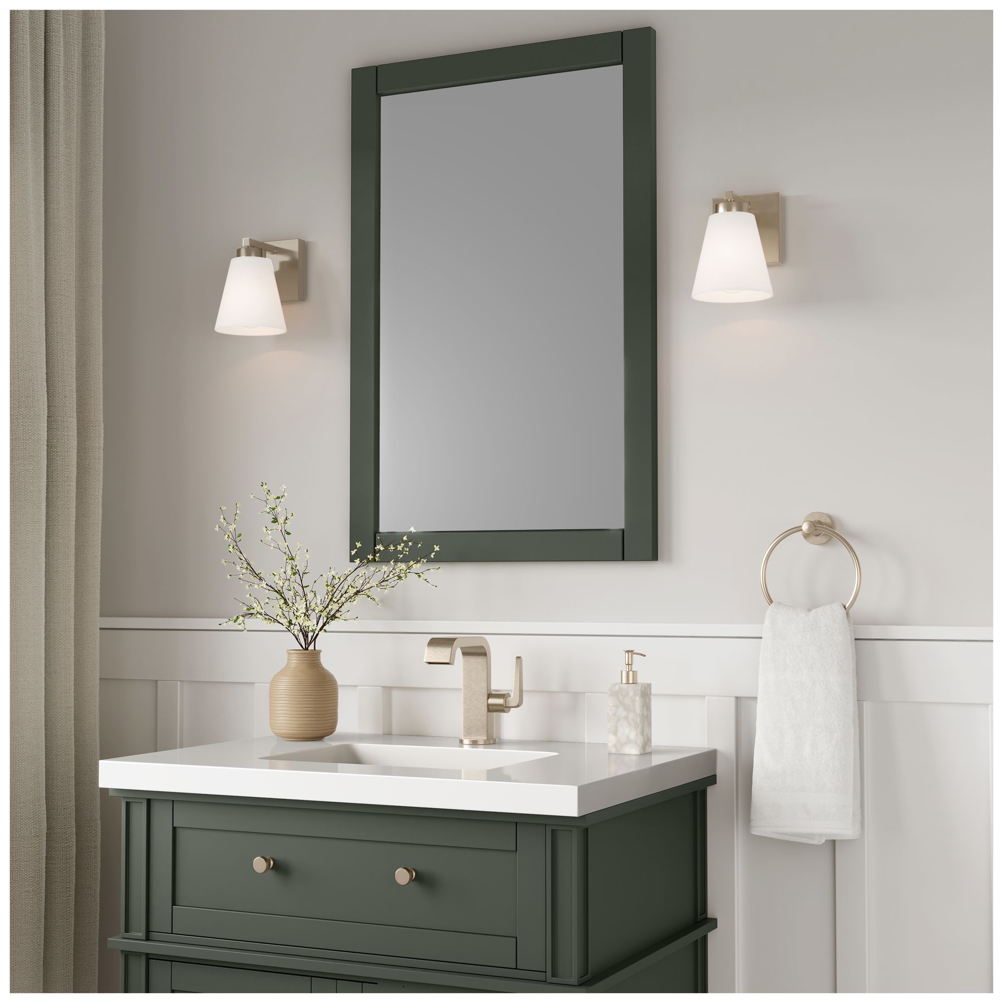 Image 6 Millennium Strayhan 1-Light 5" Modern Gold Wall Sconce with Glass Shade more views