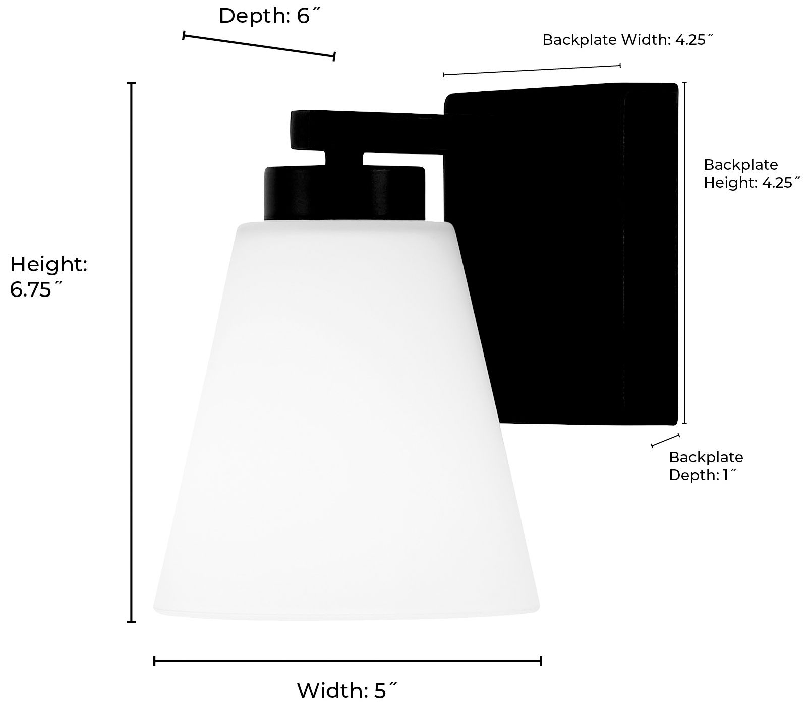 Millennium Strayhan 1-Light 5" Modern Gold Wall Sconce with Glass Shade