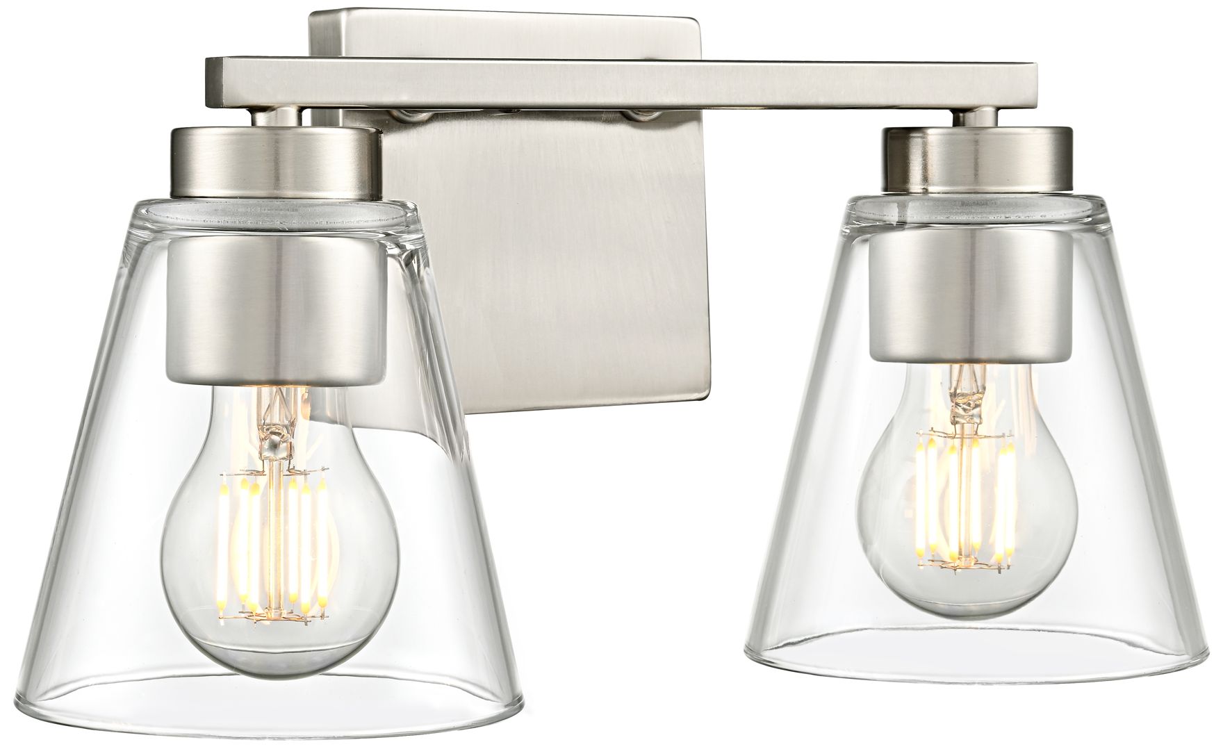 Millennium Strayhan 2-Light 13" Brushed Nickel Vanity Light with Shade