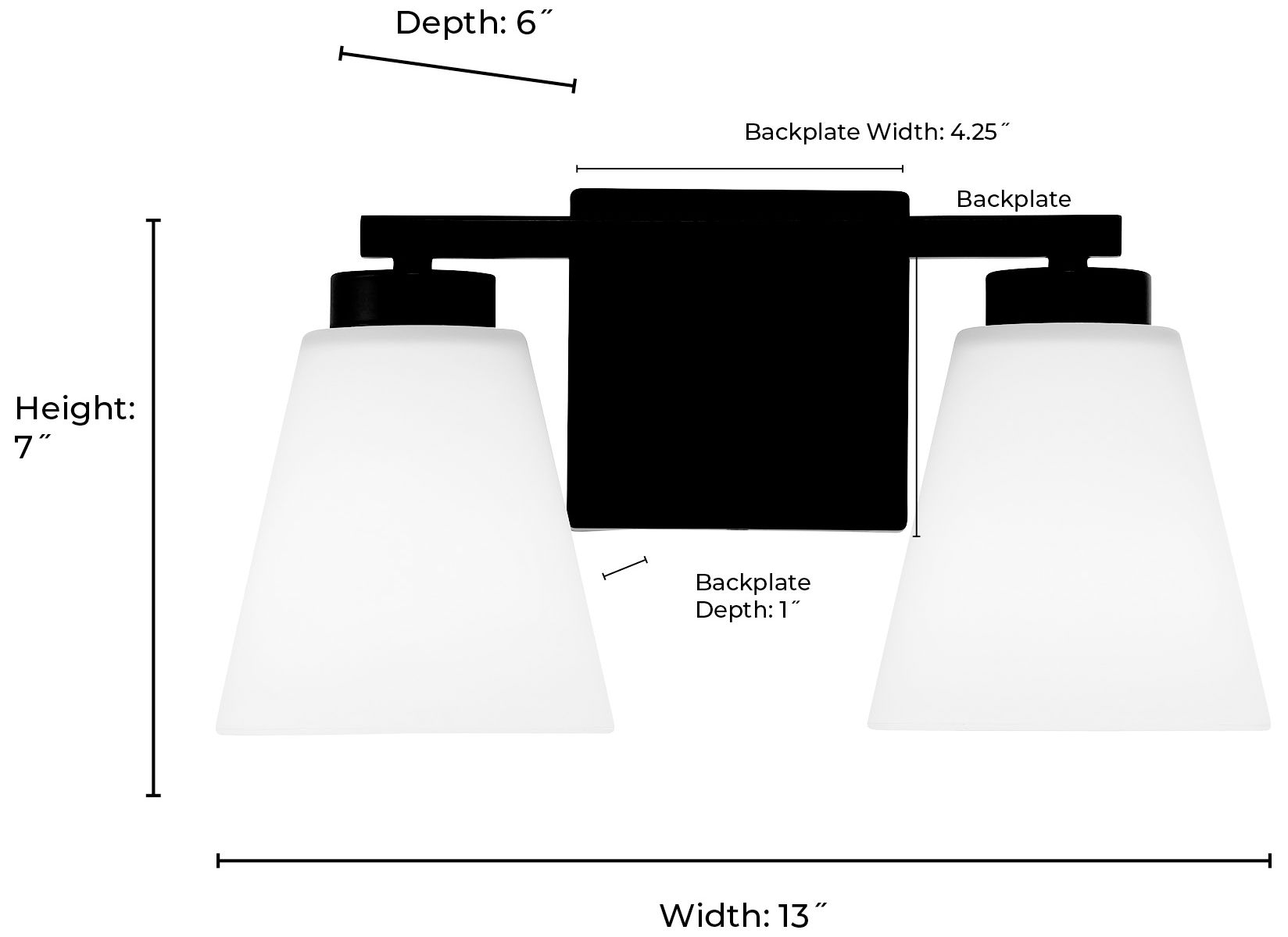 Millennium Strayhan 2-Light 13" Brushed Nickel Vanity Light with Shade