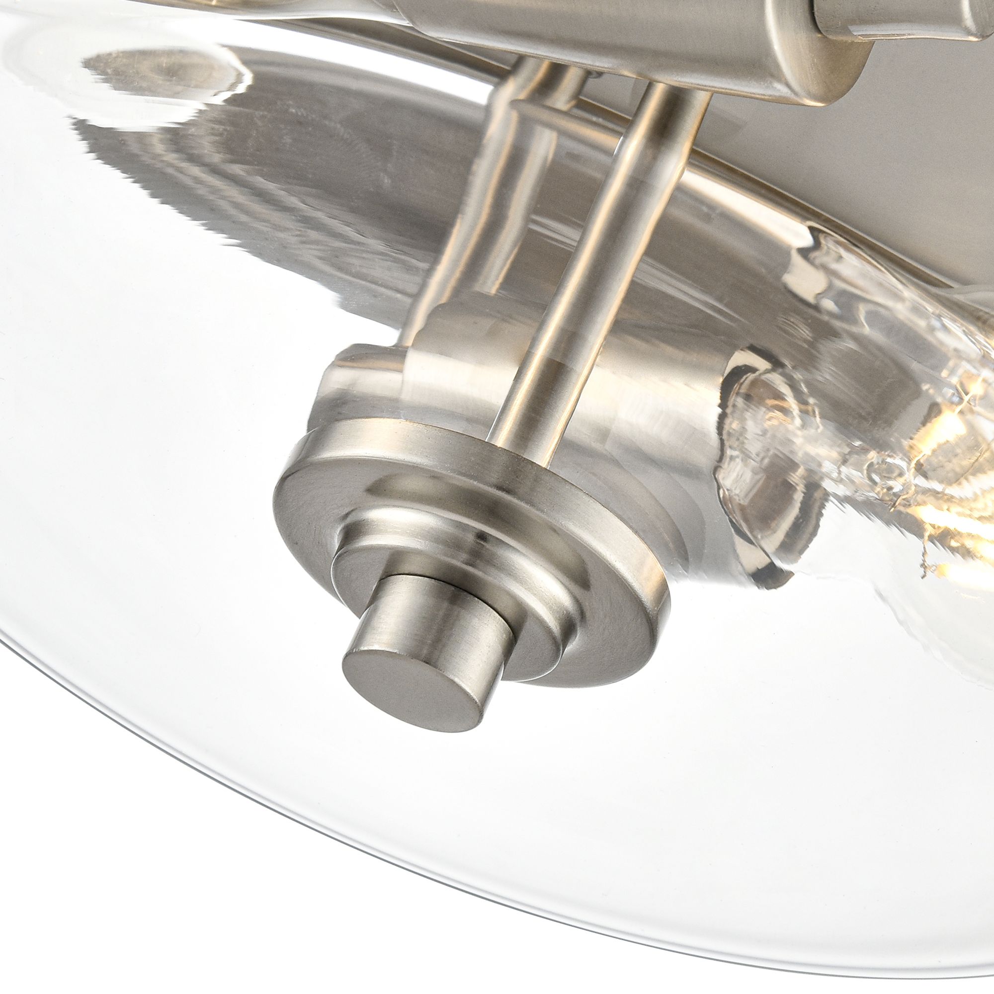 Image 5 Millennium Strayhan 2-Light 13" Brushed Nickel Flush Mount with Glass  more views