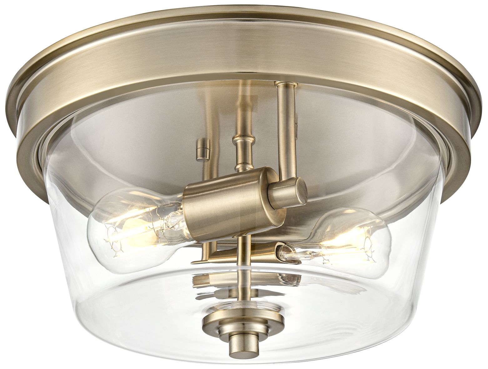 Millennium Strayhan 2-Light 13" Modern Gold Flush Mount with Glass Sha