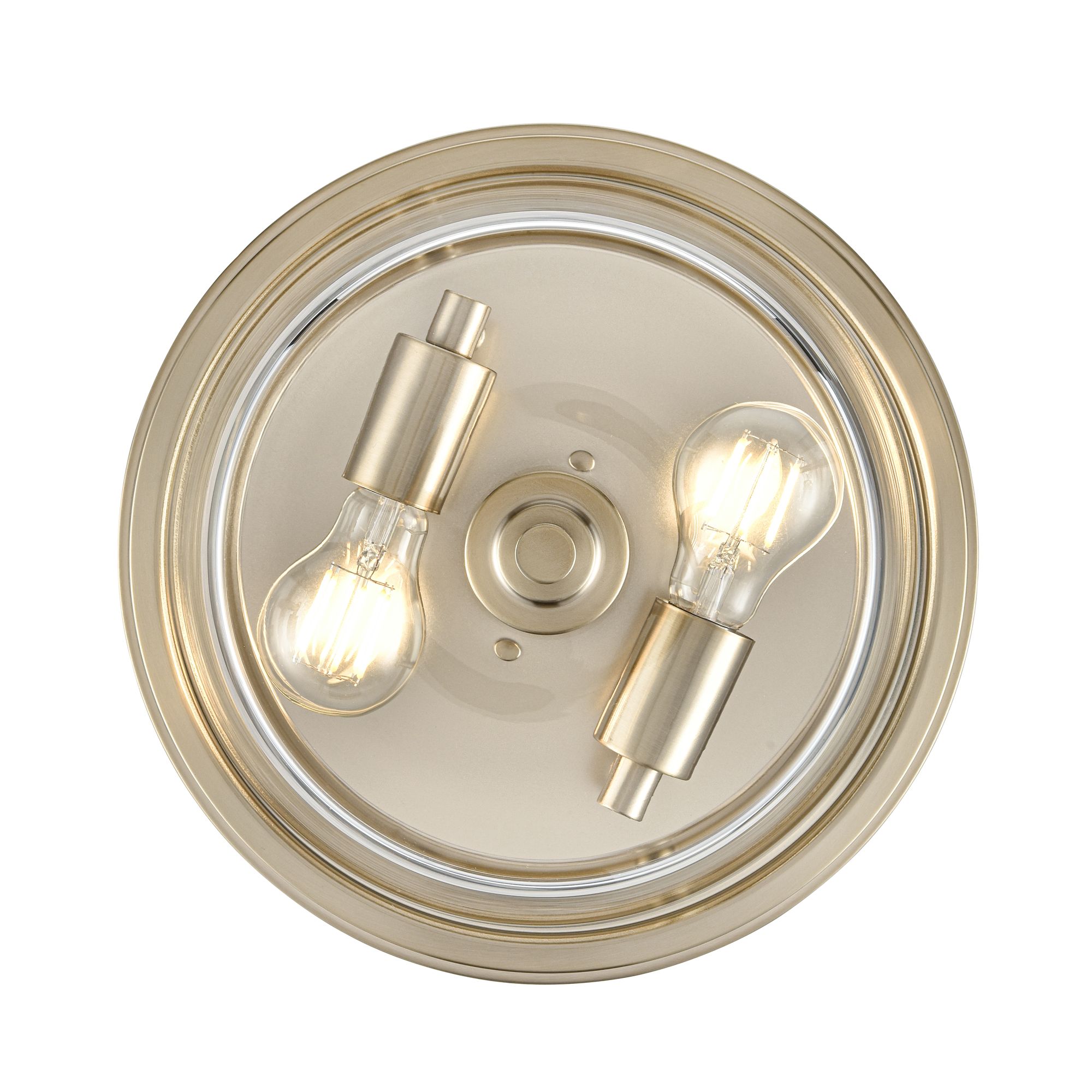 Image 4 Millennium Strayhan 2-Light 13" Modern Gold Flush Mount with Glass Sha more views