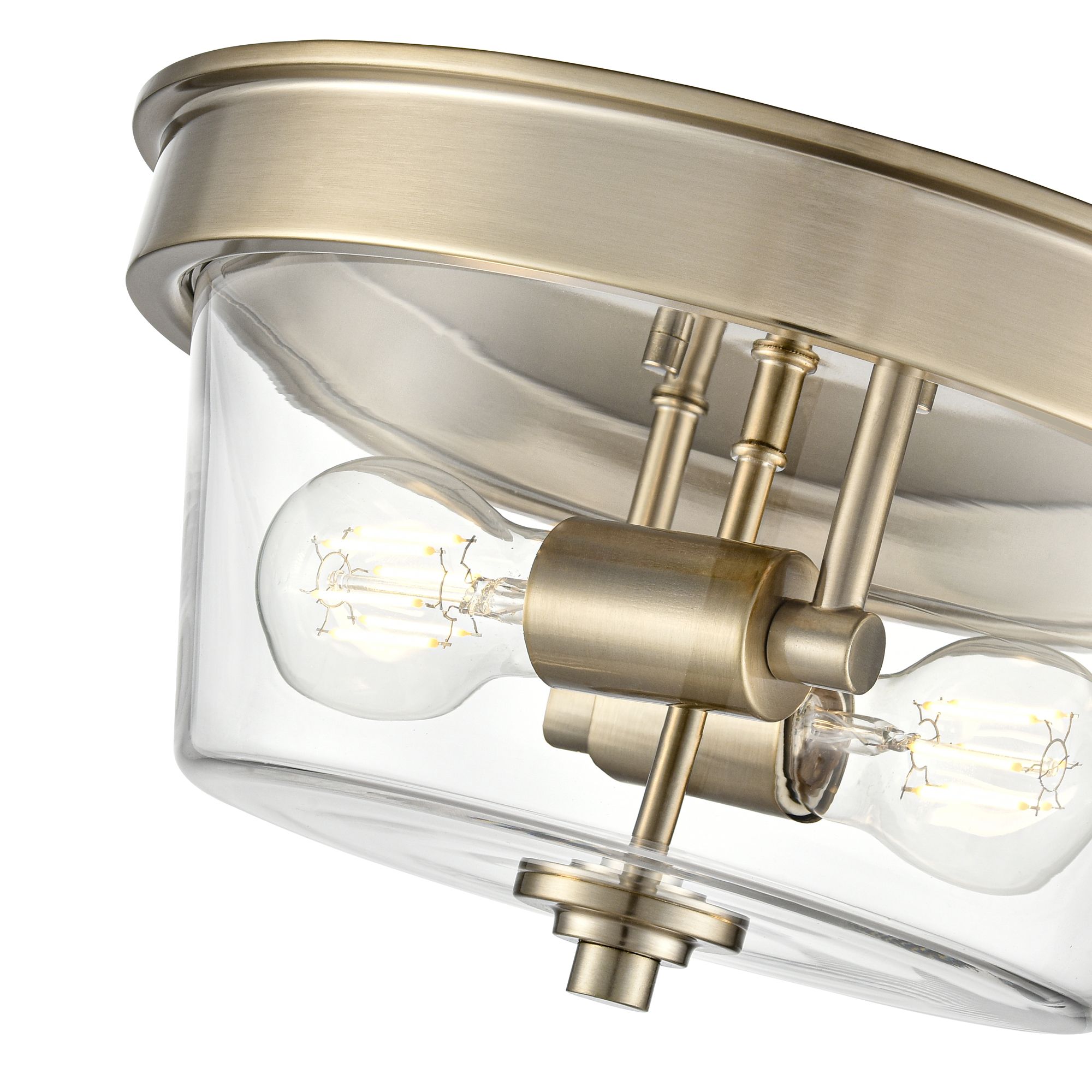 Image 6 Millennium Strayhan 2-Light 13" Modern Gold Flush Mount with Glass Sha more views