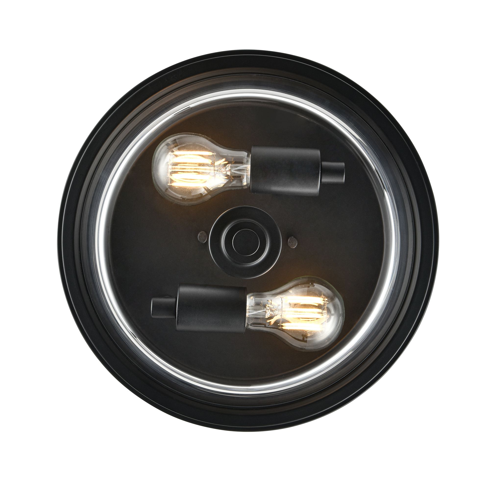 Image 4 Millennium Strayhan 2-Light 13" Matte Black Flush Mount with Glass Shade more views