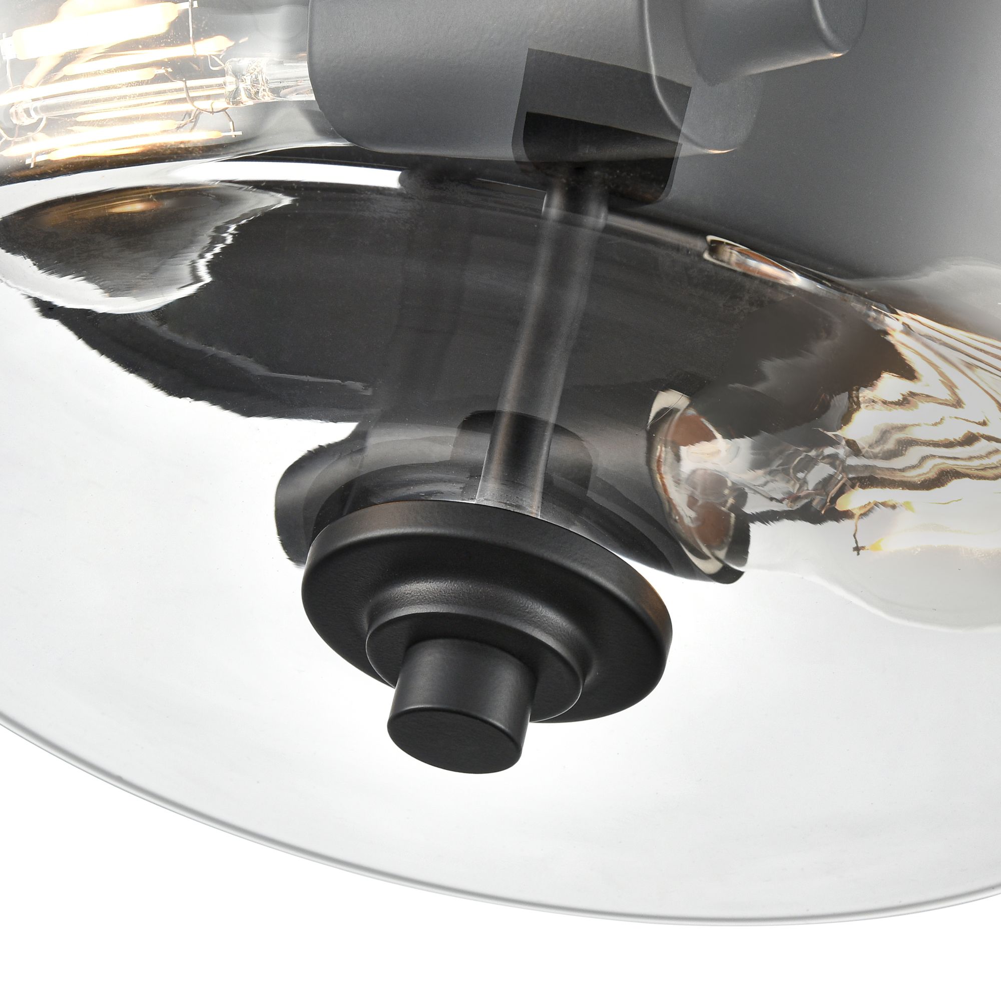 Image 5 Millennium Strayhan 2-Light 13" Matte Black Flush Mount with Glass Shade more views