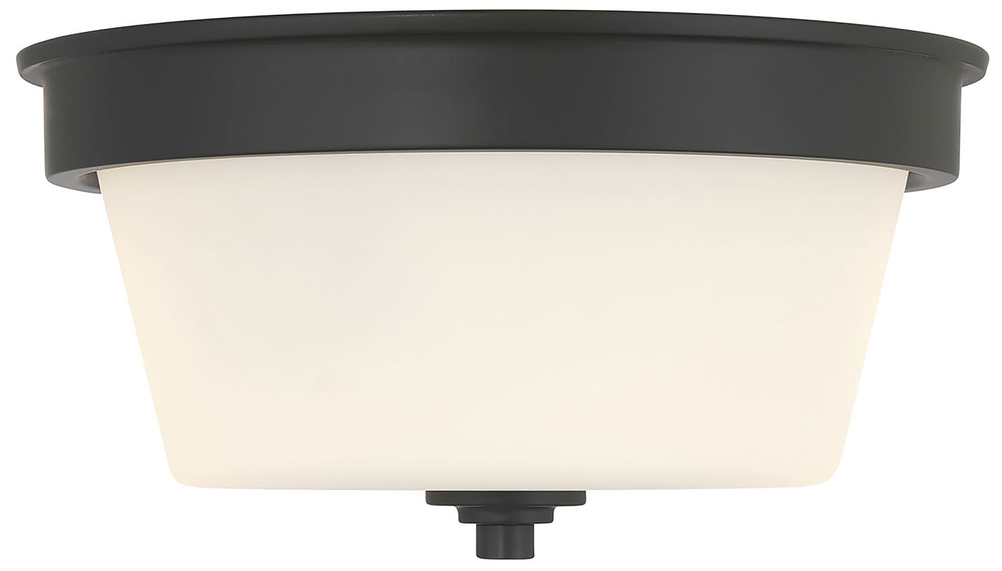 Image 3 Millennium Strayhan 2-Light 13" Matte Black Flush Mount with Glass Shade more views