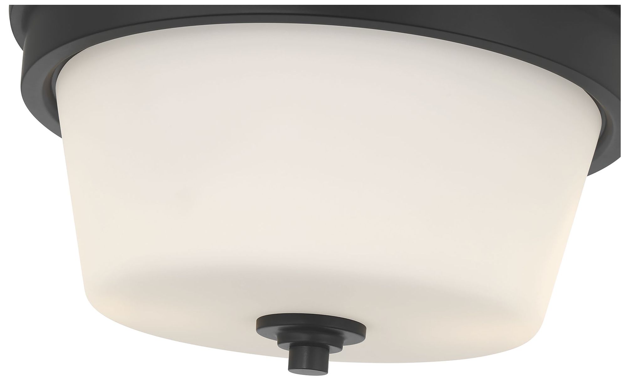 Image 7 Millennium Strayhan 2-Light 13" Matte Black Flush Mount with Glass Shade more views