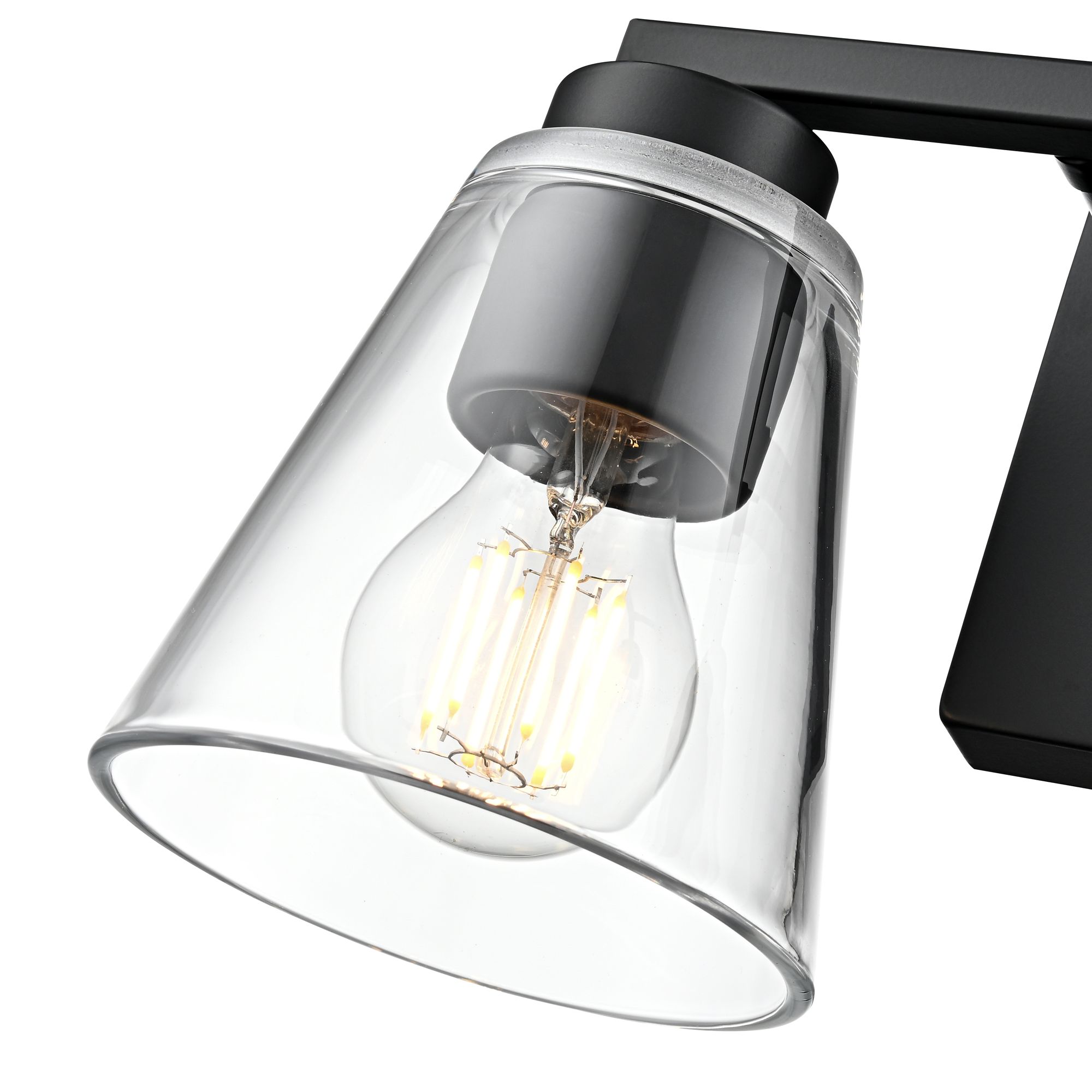 Image 7 Millennium Strayhan 2-Light 13" Matte Black Vanity Light with Glass Shade more views