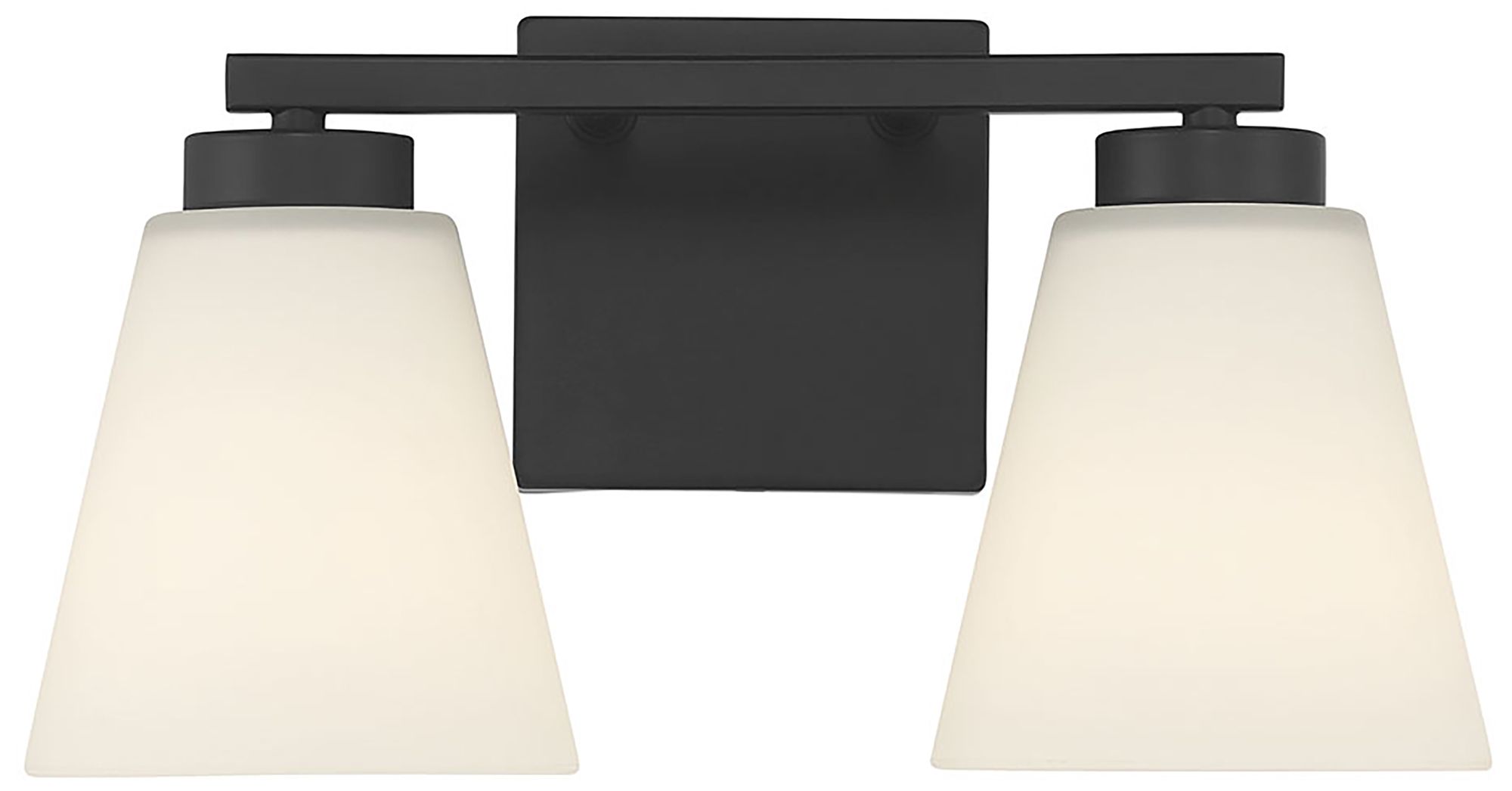 Image 3 Millennium Strayhan 2-Light 13" Matte Black Vanity Light with Glass Shade more views