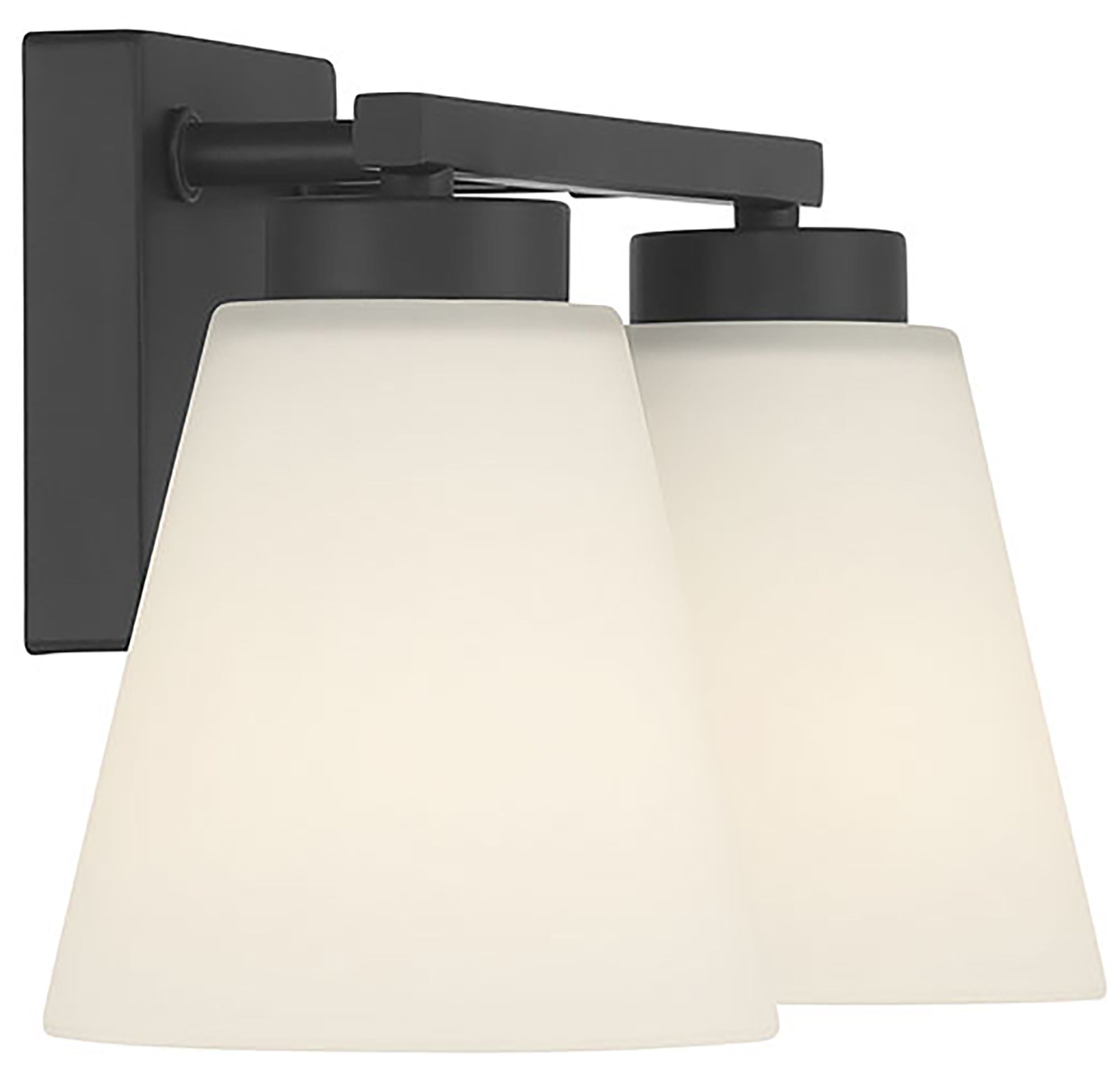 Image 4 Millennium Strayhan 2-Light 13" Matte Black Vanity Light with Glass Shade more views