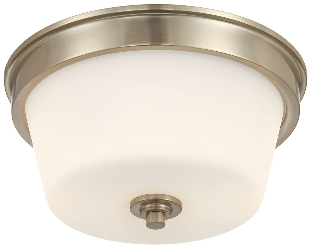 Image 4 Millennium Strayhan 2-Light 13" Modern Gold Flush Mount with Glass Shade more views