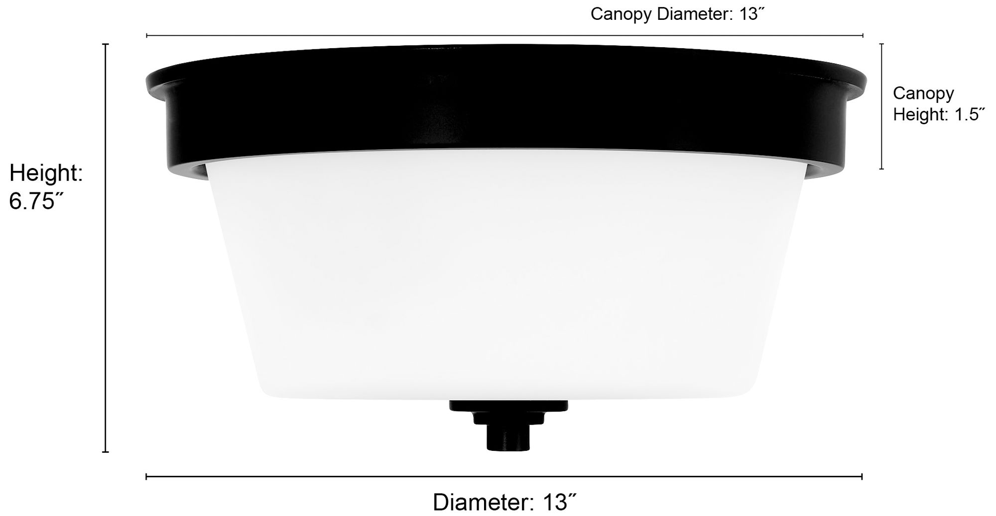 Millennium Strayhan 2-Light 13" Modern Gold Flush Mount with Glass Shade