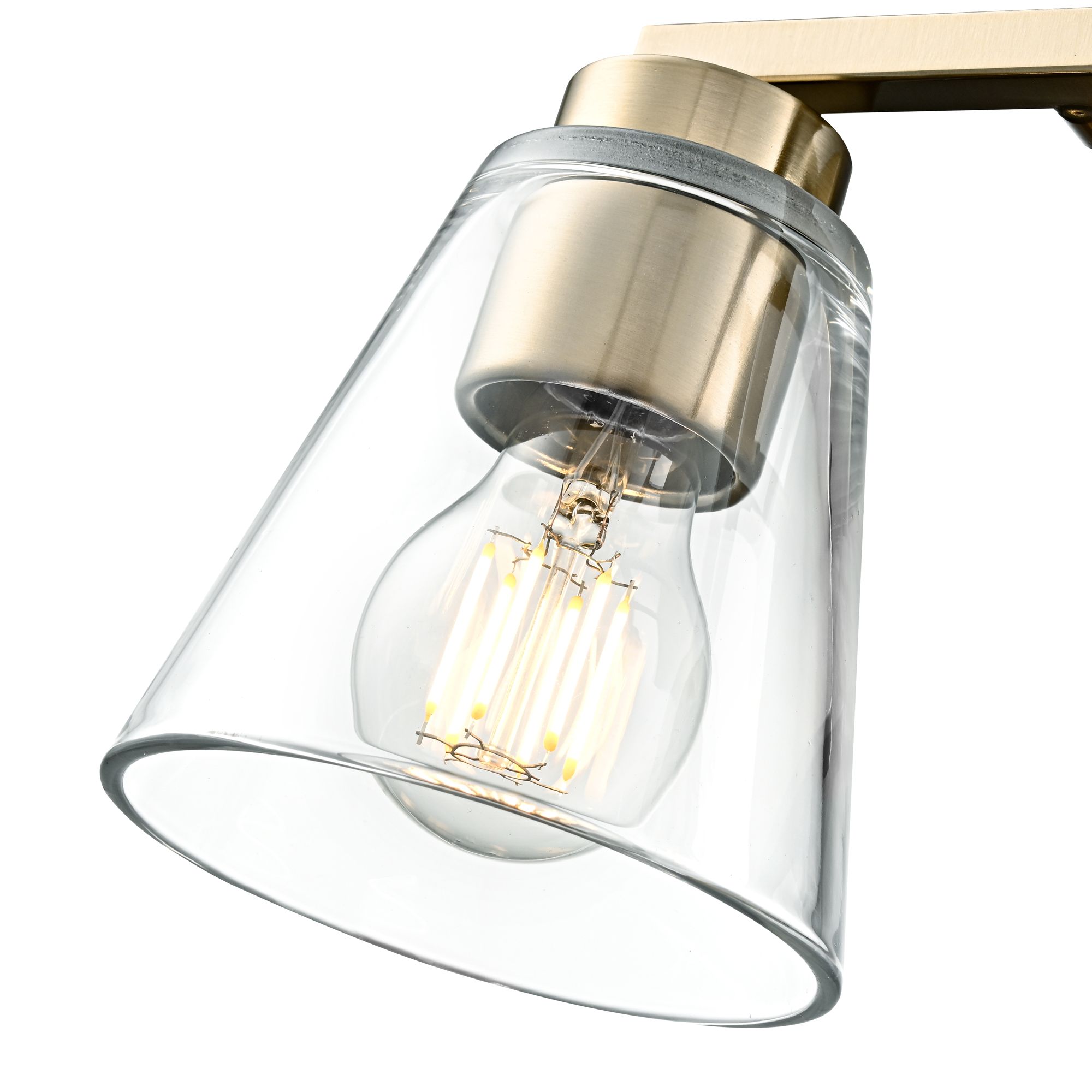 Image 7 Millennium Strayhan 2-Light 13" Modern Gold Vanity Light with Glass Shade more views