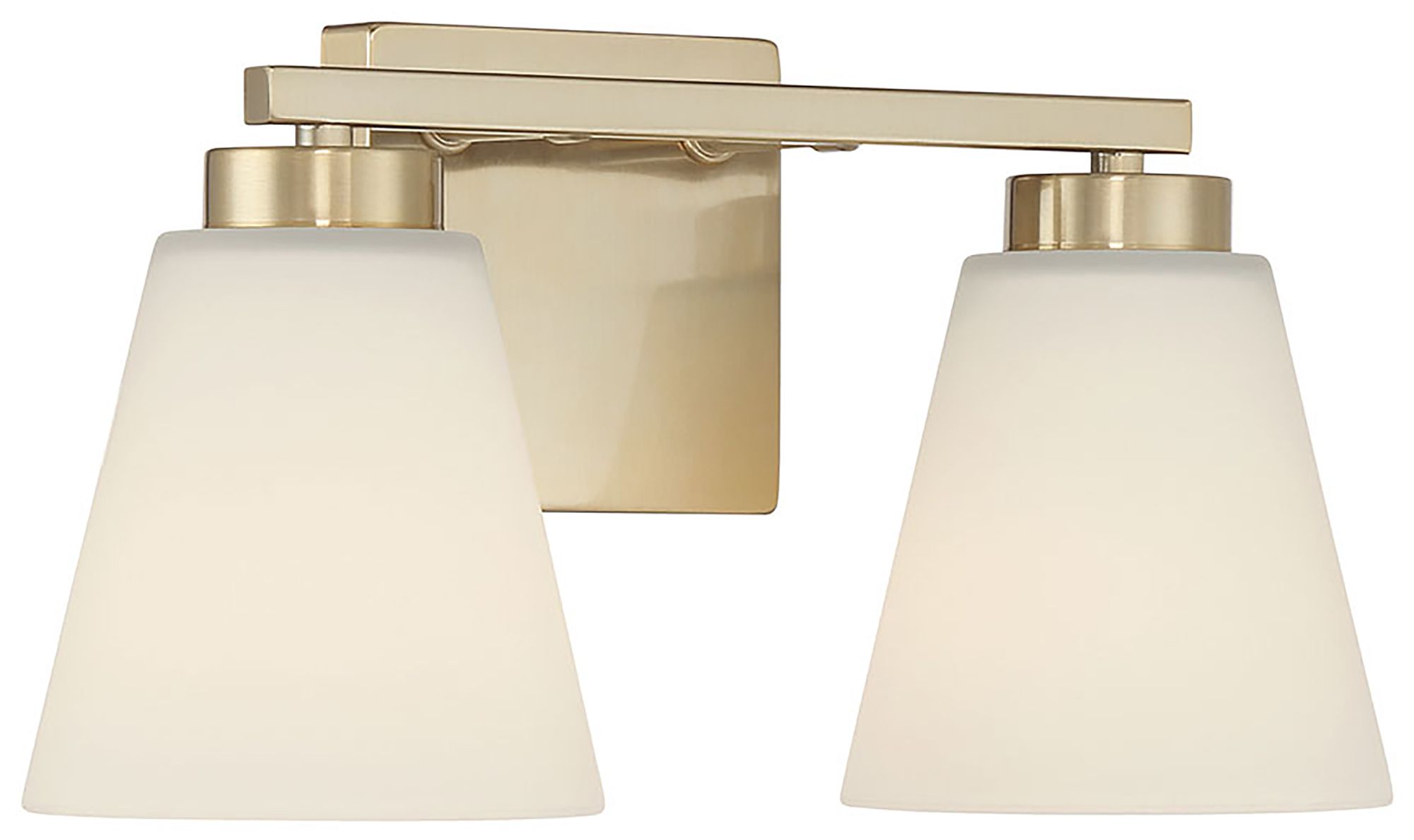 Millennium Strayhan 2-Light 13" Modern Gold Vanity Light with Glass Shade
