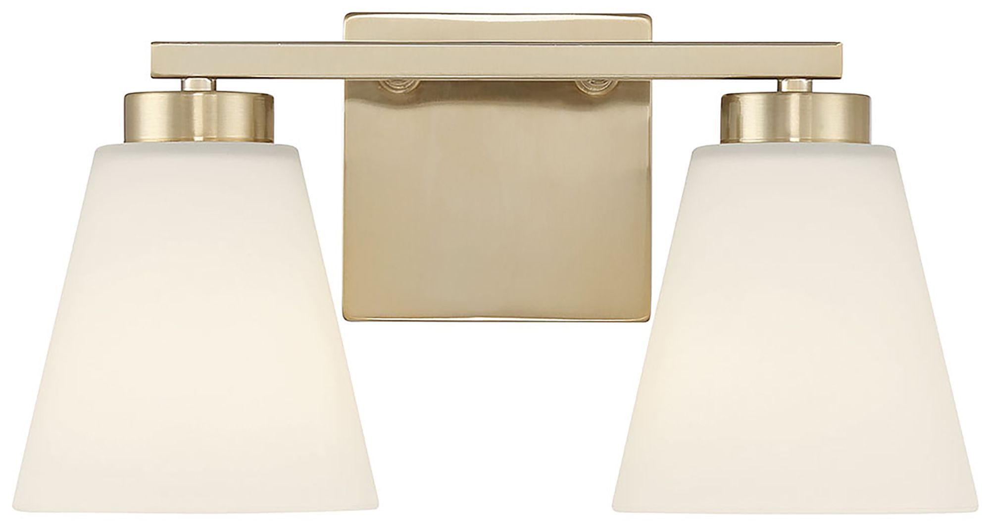 Image 3 Millennium Strayhan 2-Light 13" Modern Gold Vanity Light with Glass Shade more views